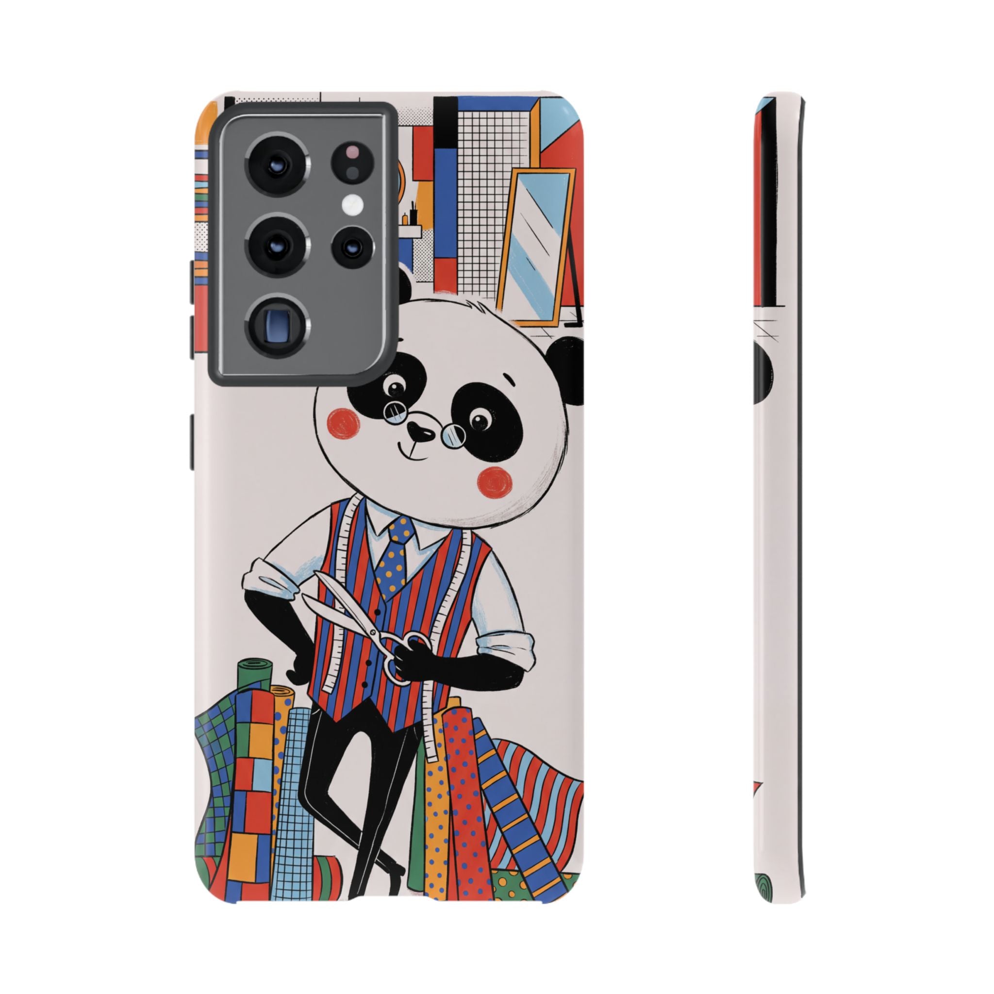 Panda Tailor Samsung Galaxy Phone Case | Cute Seamstress Cartoon