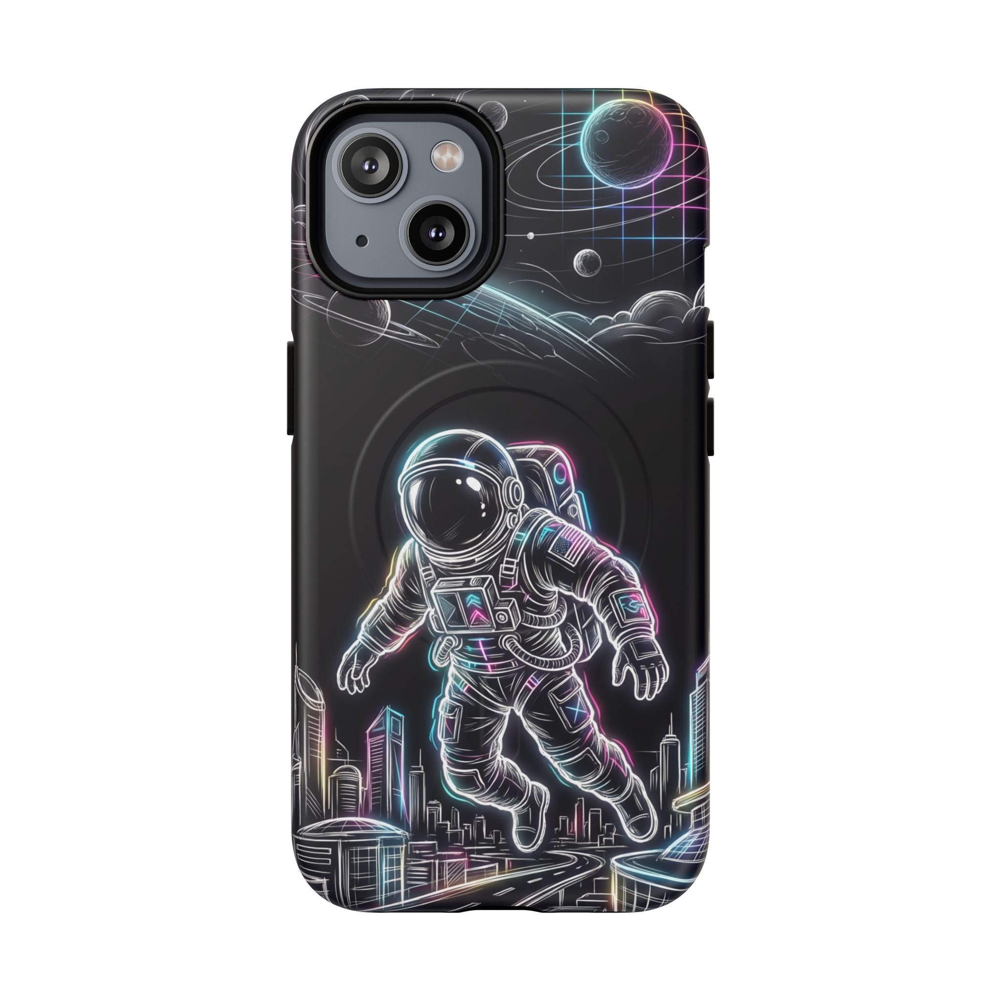Space Explorer Astronaut NeonMagSafe iPhone Case