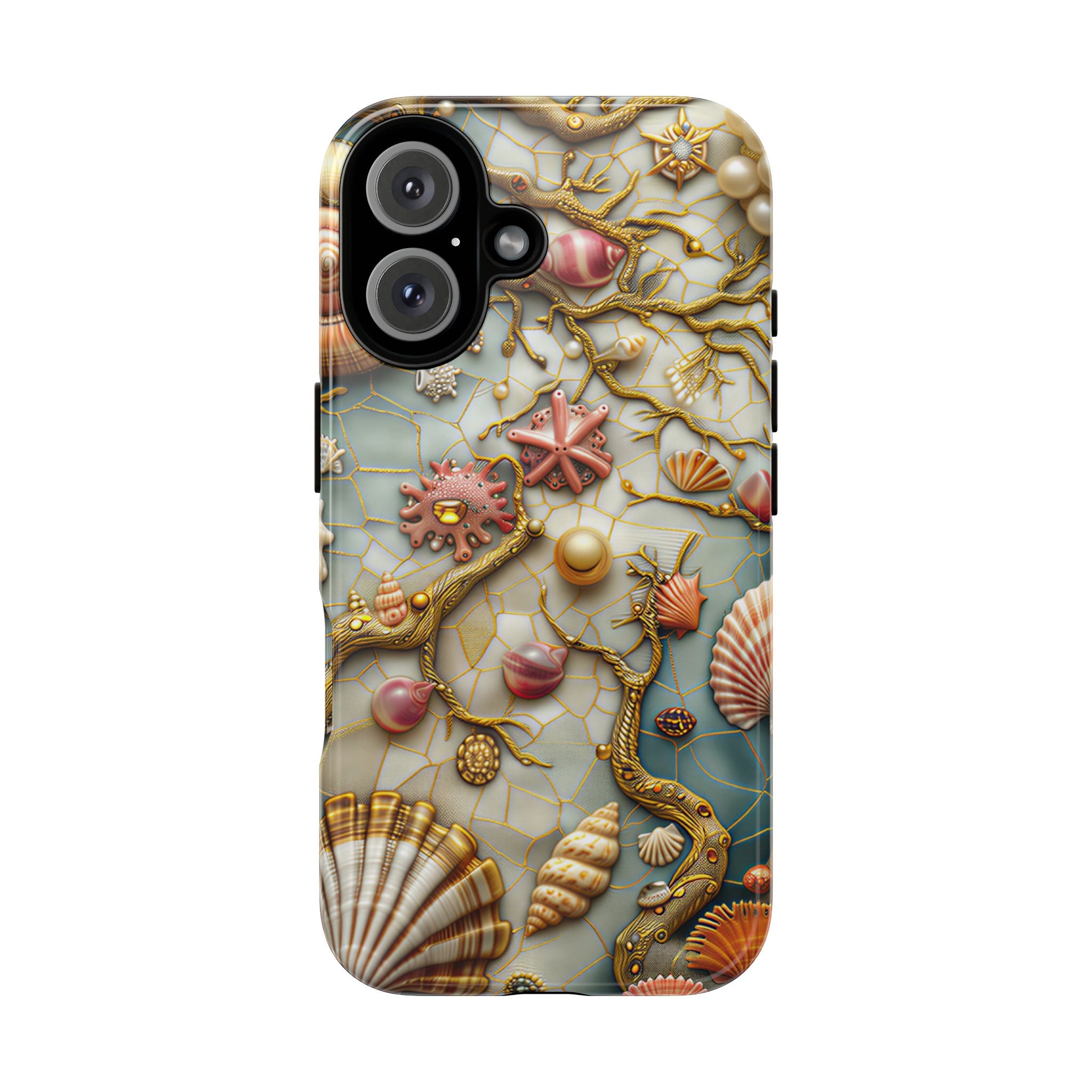 Decorative Seashell & Pearl Beach Design iPhone Case