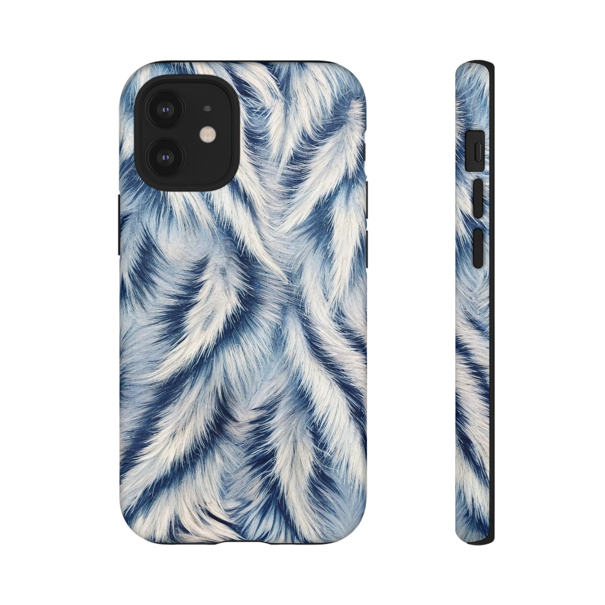 Blue Faux Fur Texture Protective Tough iPhone Case