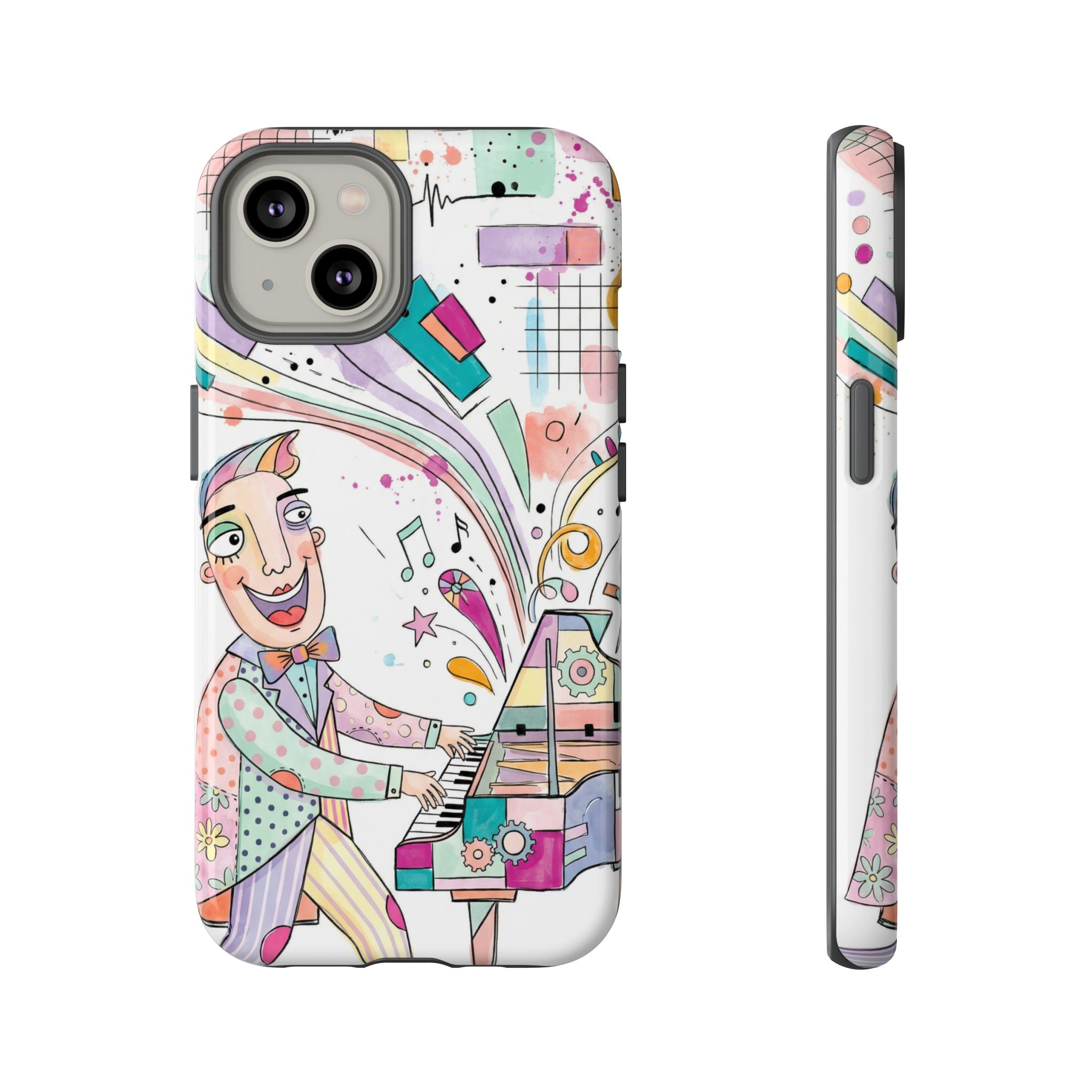 Musical Pianist iPhone Case | Colorful Whimsical Piano Art