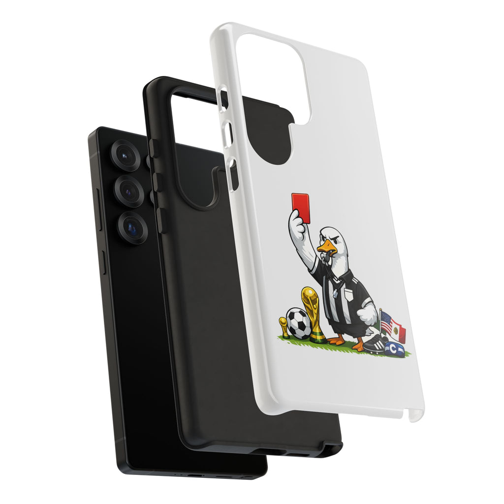 Funny Goose Referee Samsung Galaxy Phone Case | Soccer Red Card Art Cover
