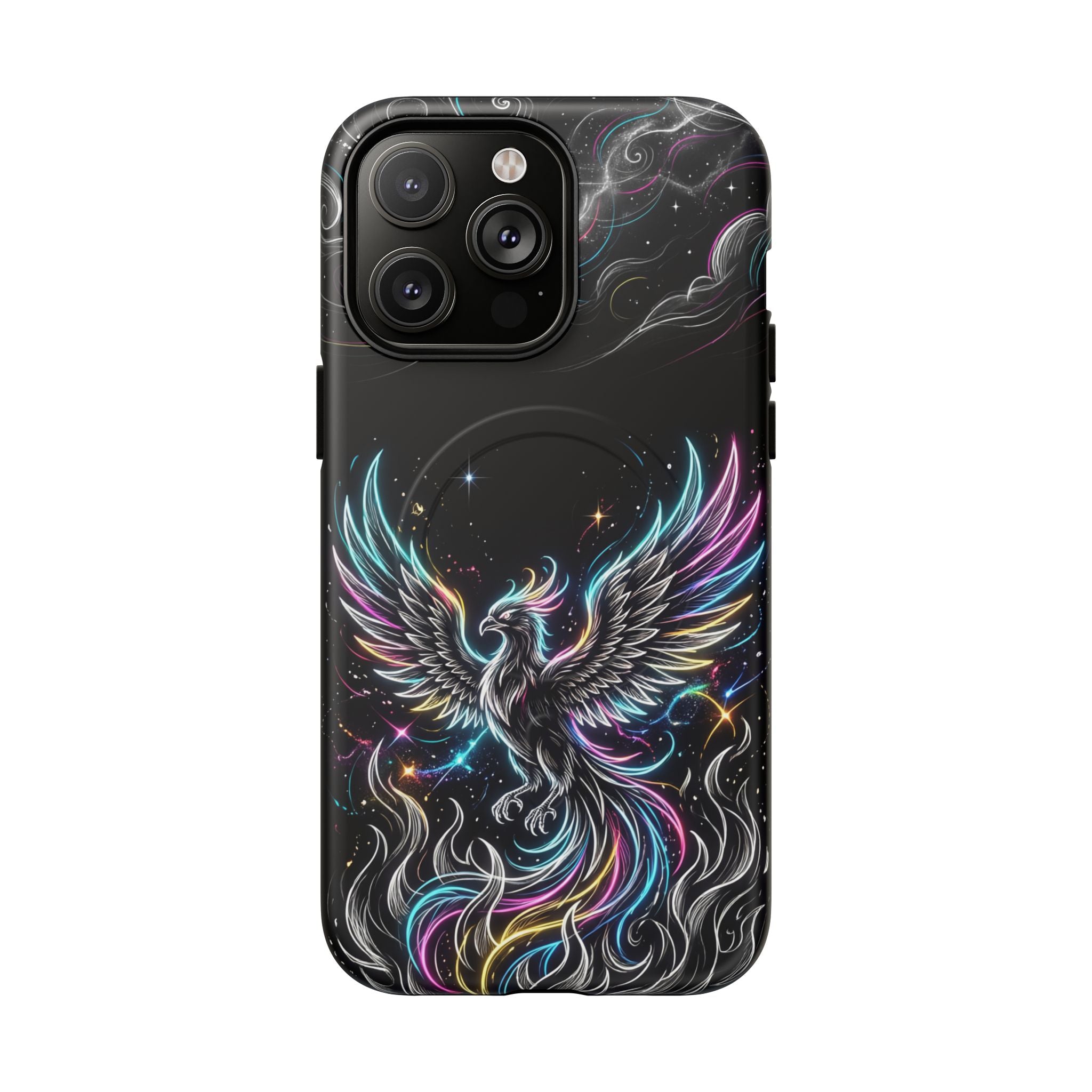 Colorful Neon Phoenix Tough MagSafe iPhone Case
