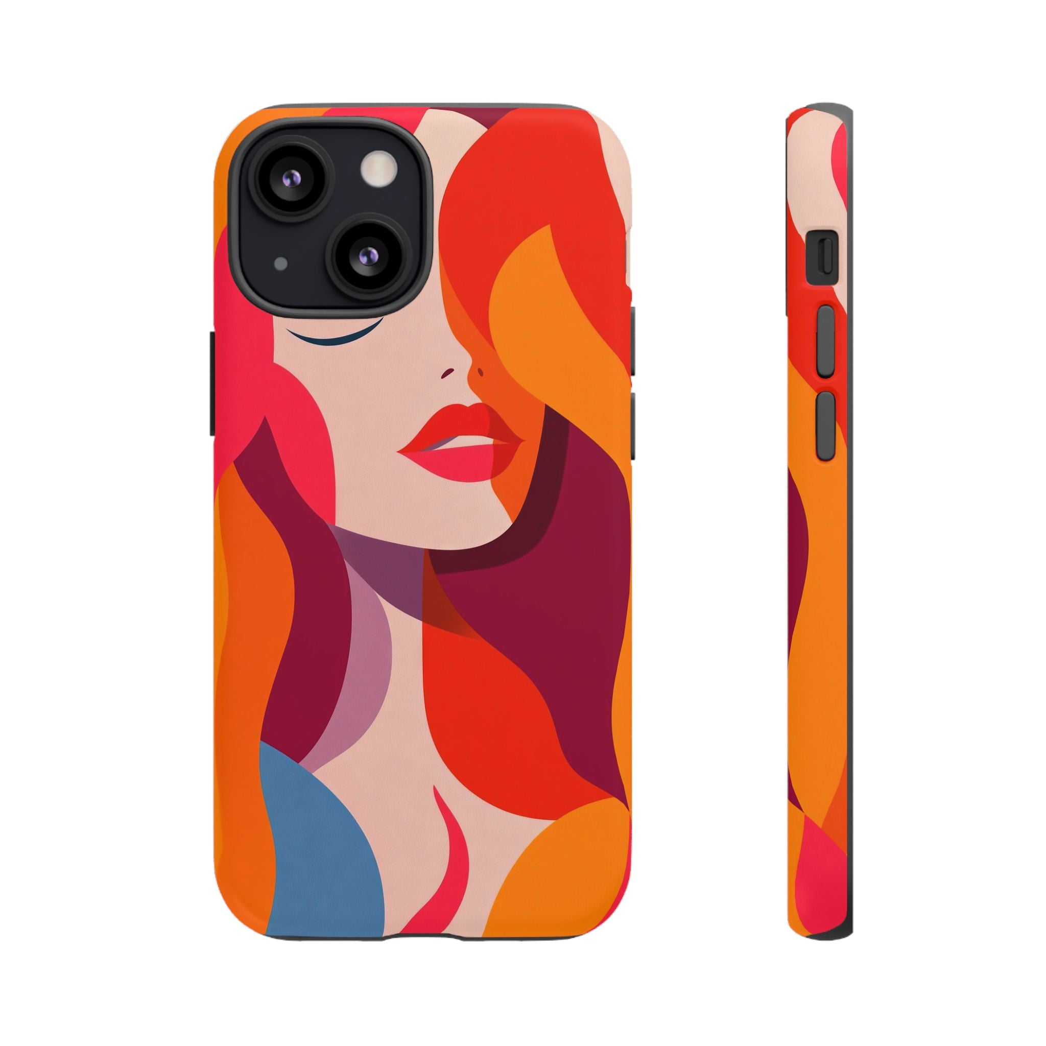 Retro Pop Art Woman iPhone Case | Bold Colourful Abstract Portrait