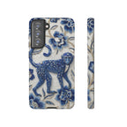 Cover per Samsung Galaxy Scimmia Zodiaco Cinese | Custodia protettiva Arte Porcellana Blu e Bianca | Regalo Anno della Scimmia
