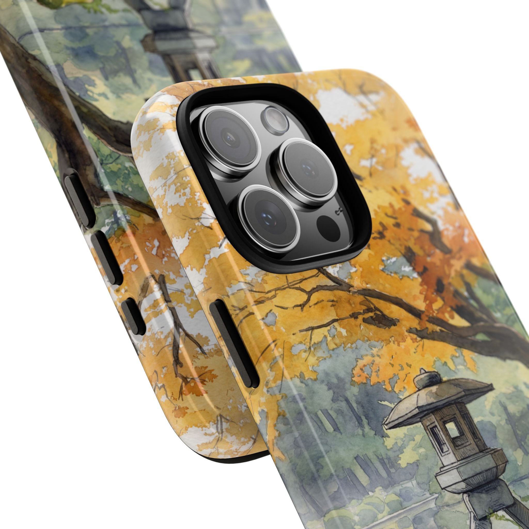 Autumn Japanese Garden iPhone Case | Scenic Lantern Fall