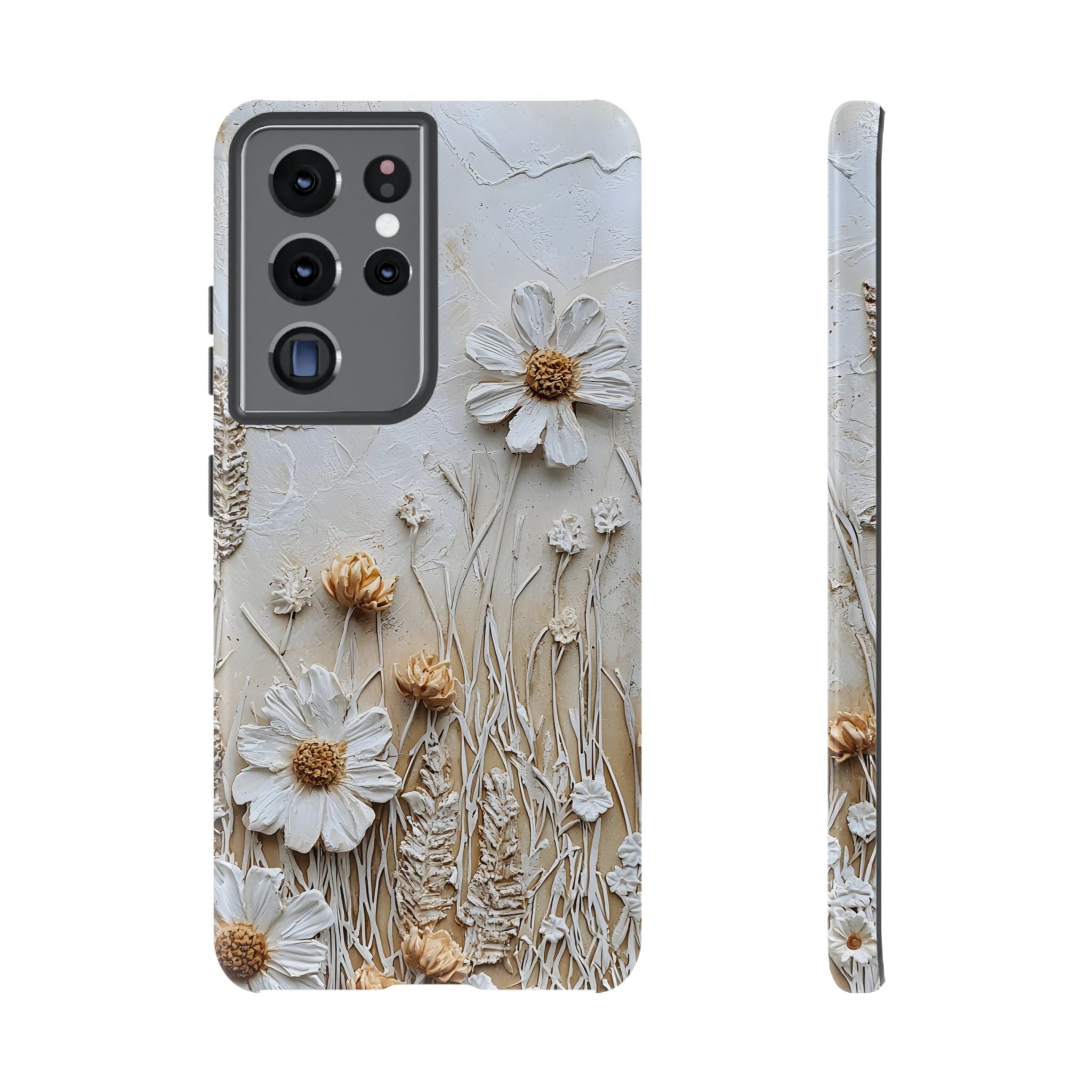 Textured Daisy Art Floral Relief Samsung Galaxy Case