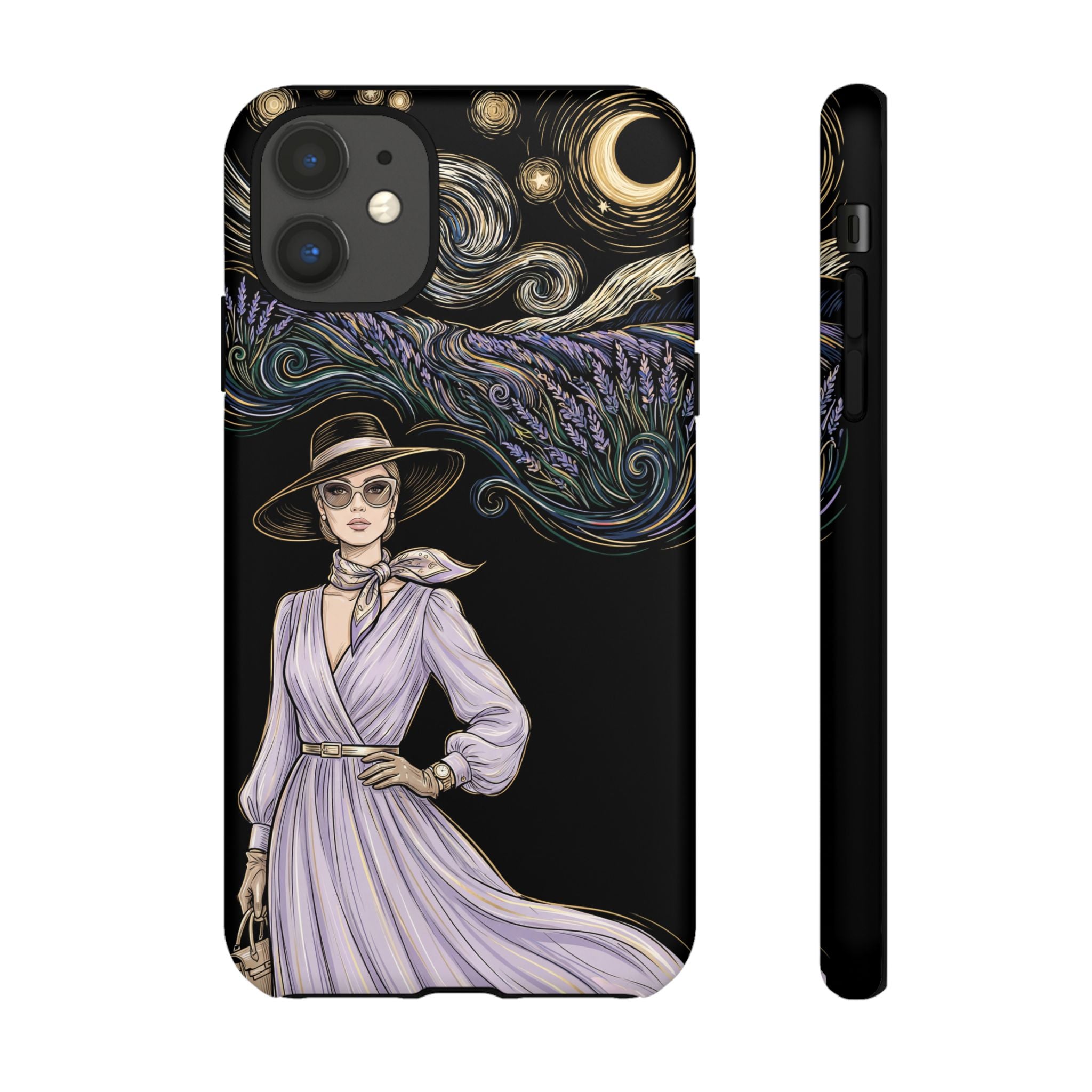 Starry Night Lavender Woman iPhone Case | Artistic Protective Tough Case