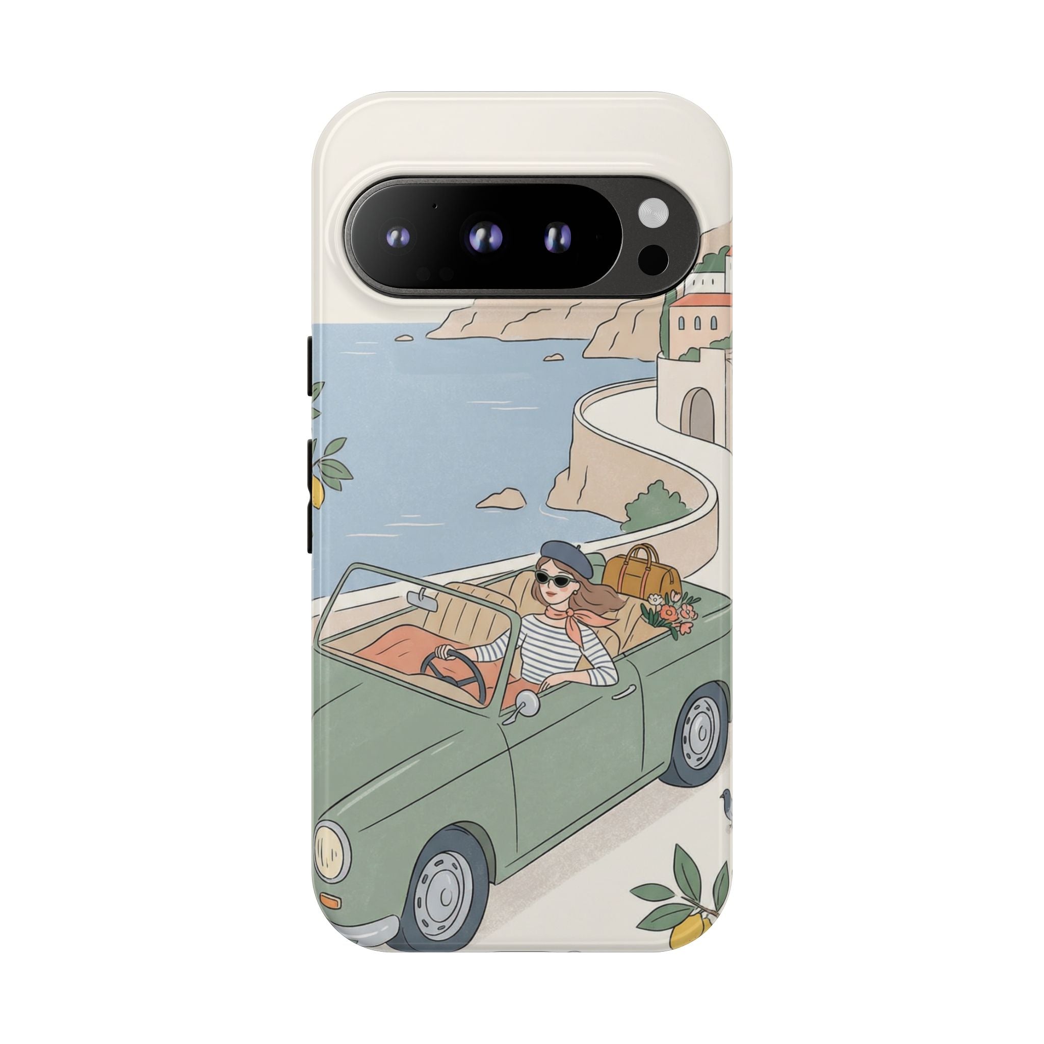 Retro Coastal Road Trip Design Google Pixel Phone Case