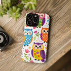Cute Colorful Owls iPhone Case | Cute Owl Pattern Tough Case