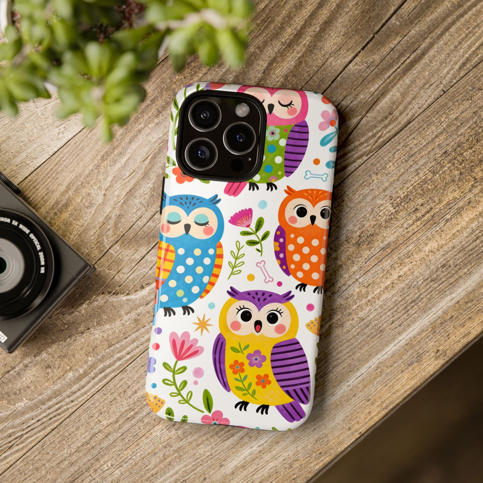 Cute Colorful Owls iPhone Case | Cute Owl Pattern Tough Case