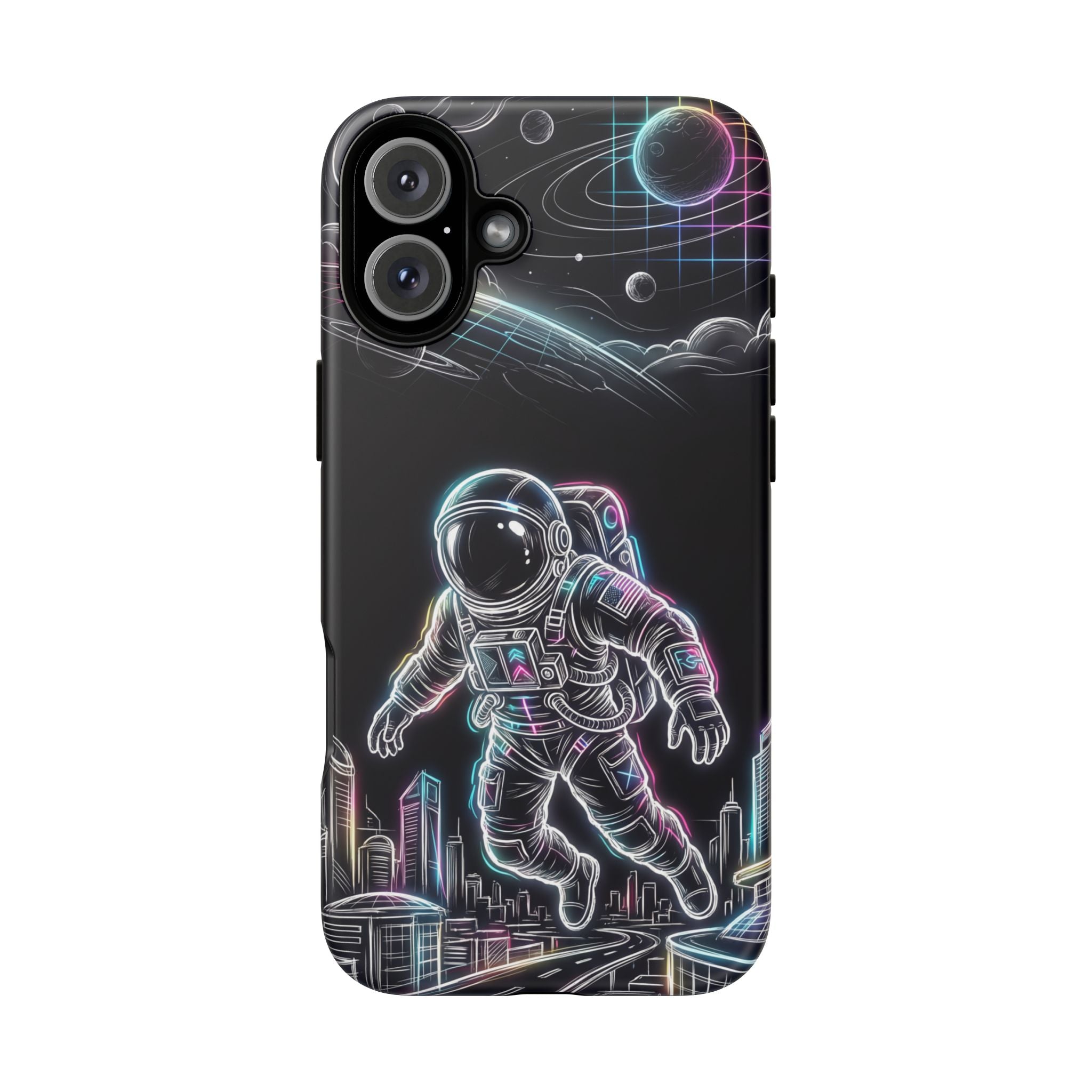 Space Explorer Astronaut Neon iPhone Case