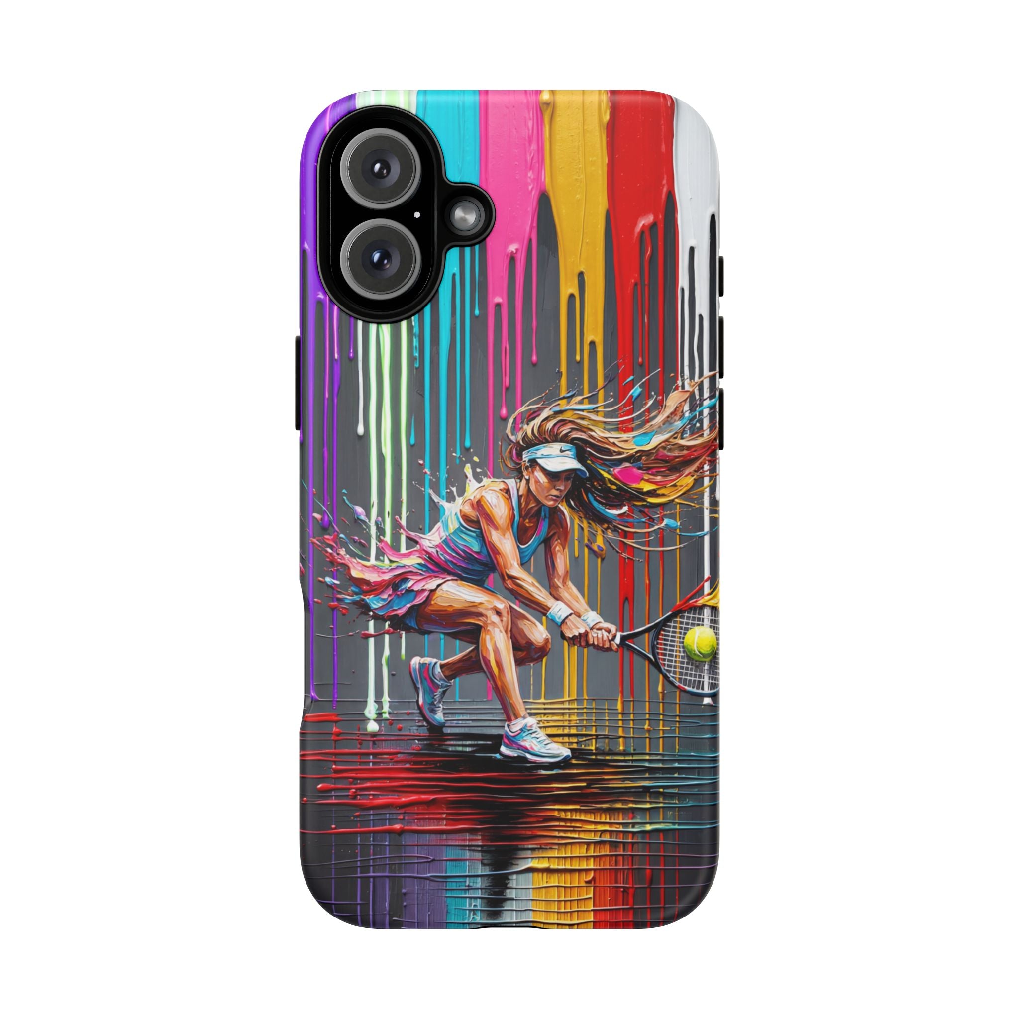 Colour Splash Tennis iPhone Case | Vibrant Female Player Art
