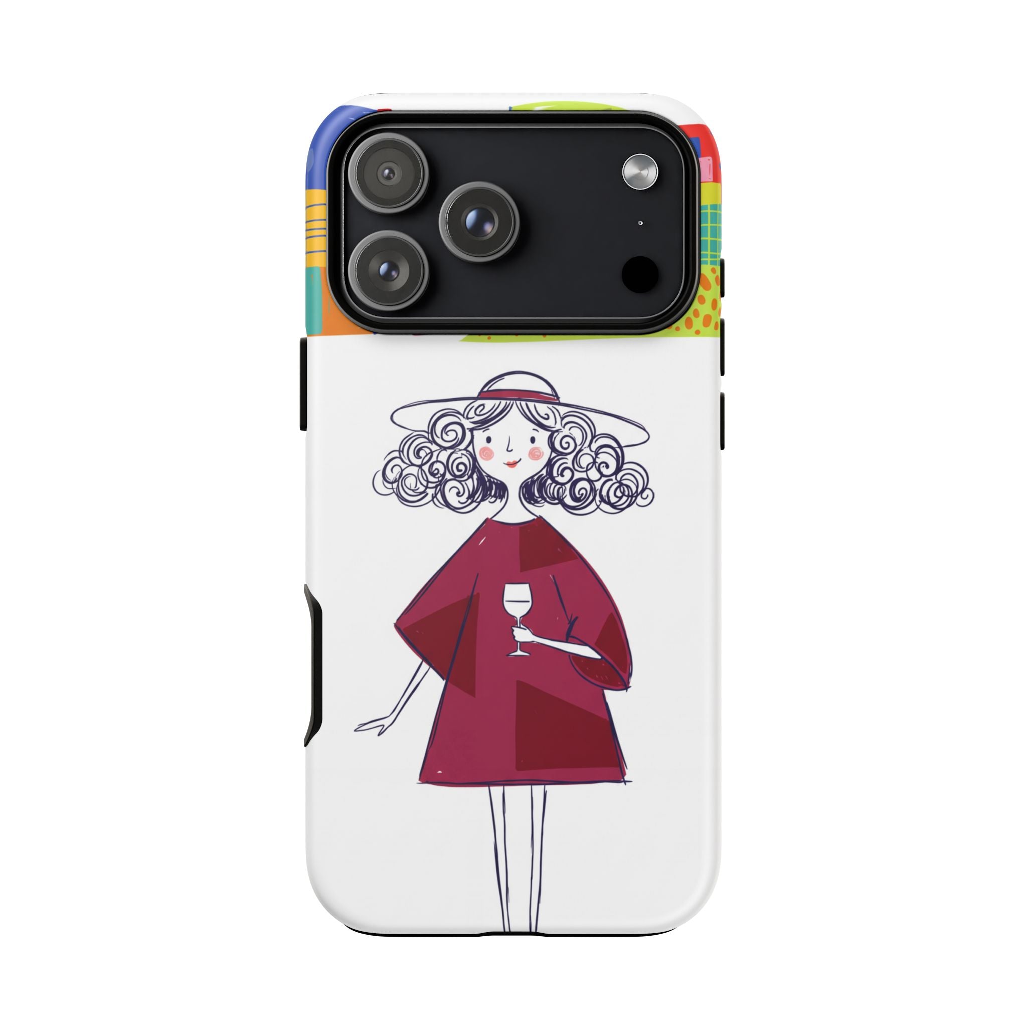 Colourful Artistic Wine Lady iPhone Case