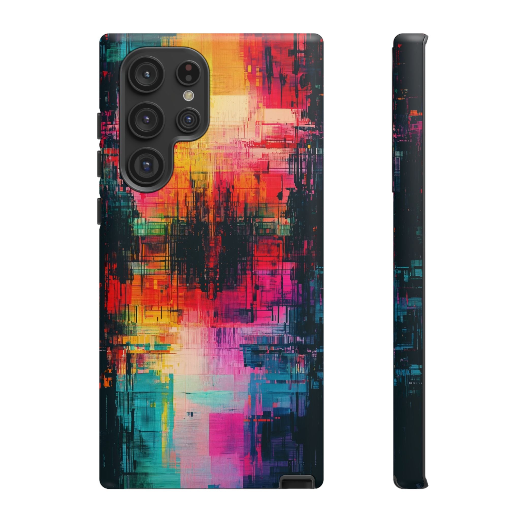 Abstract Neon Glitch Art Tough Samsung Galaxy Case