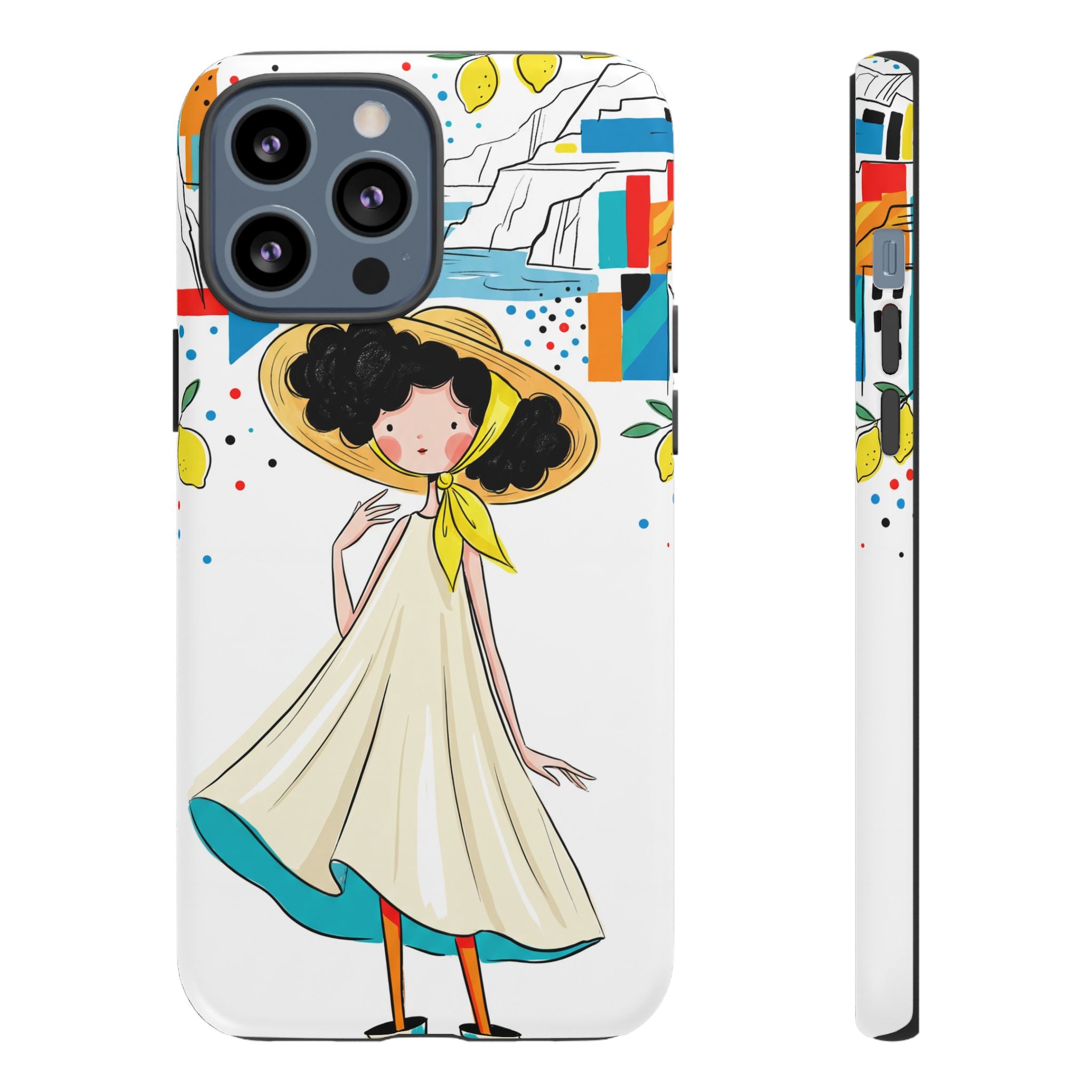 Cute Summer Girl iPhone Case | Whimsical Coastal Illustration Protective Case