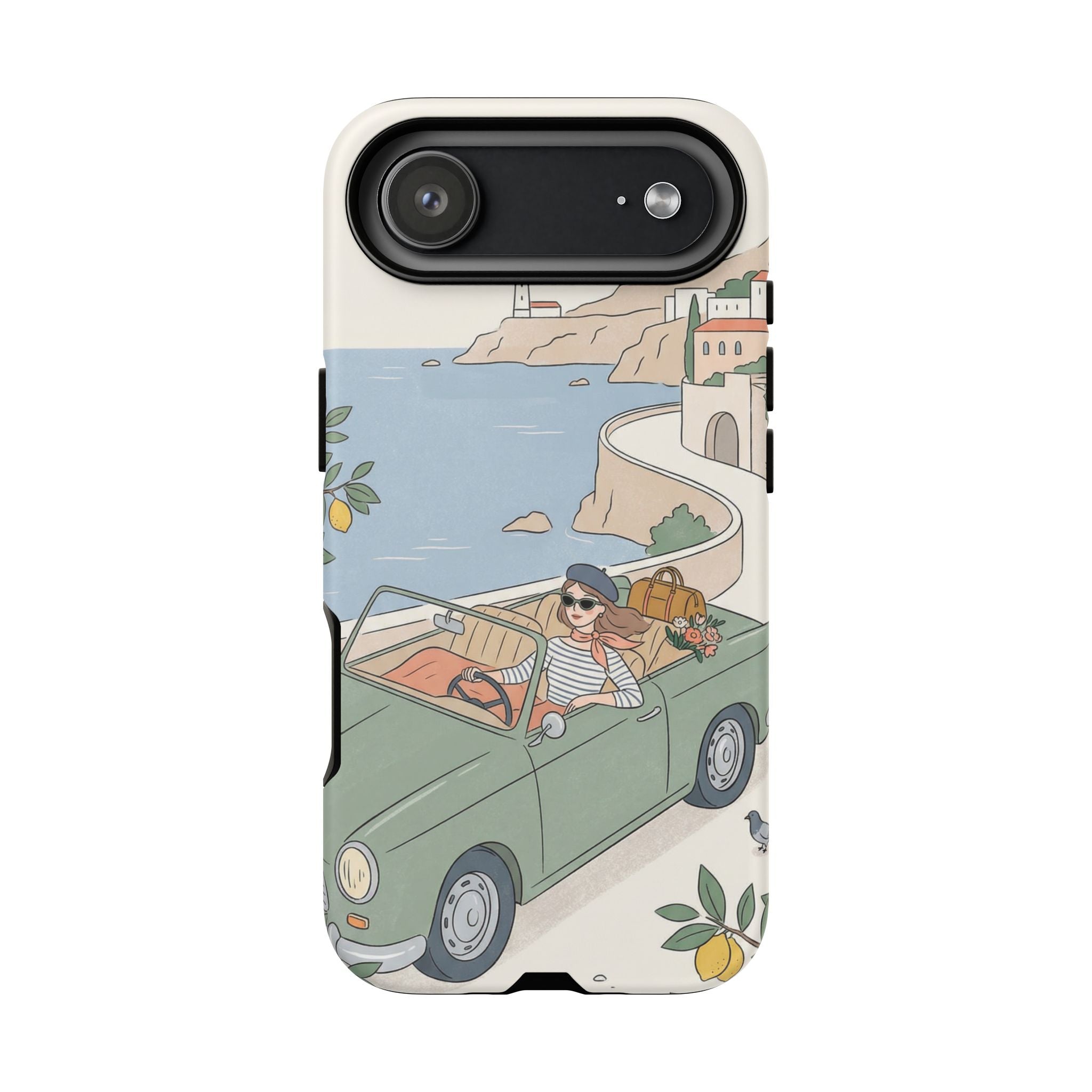 Retro Coastal Road Trip Design iPhone Case