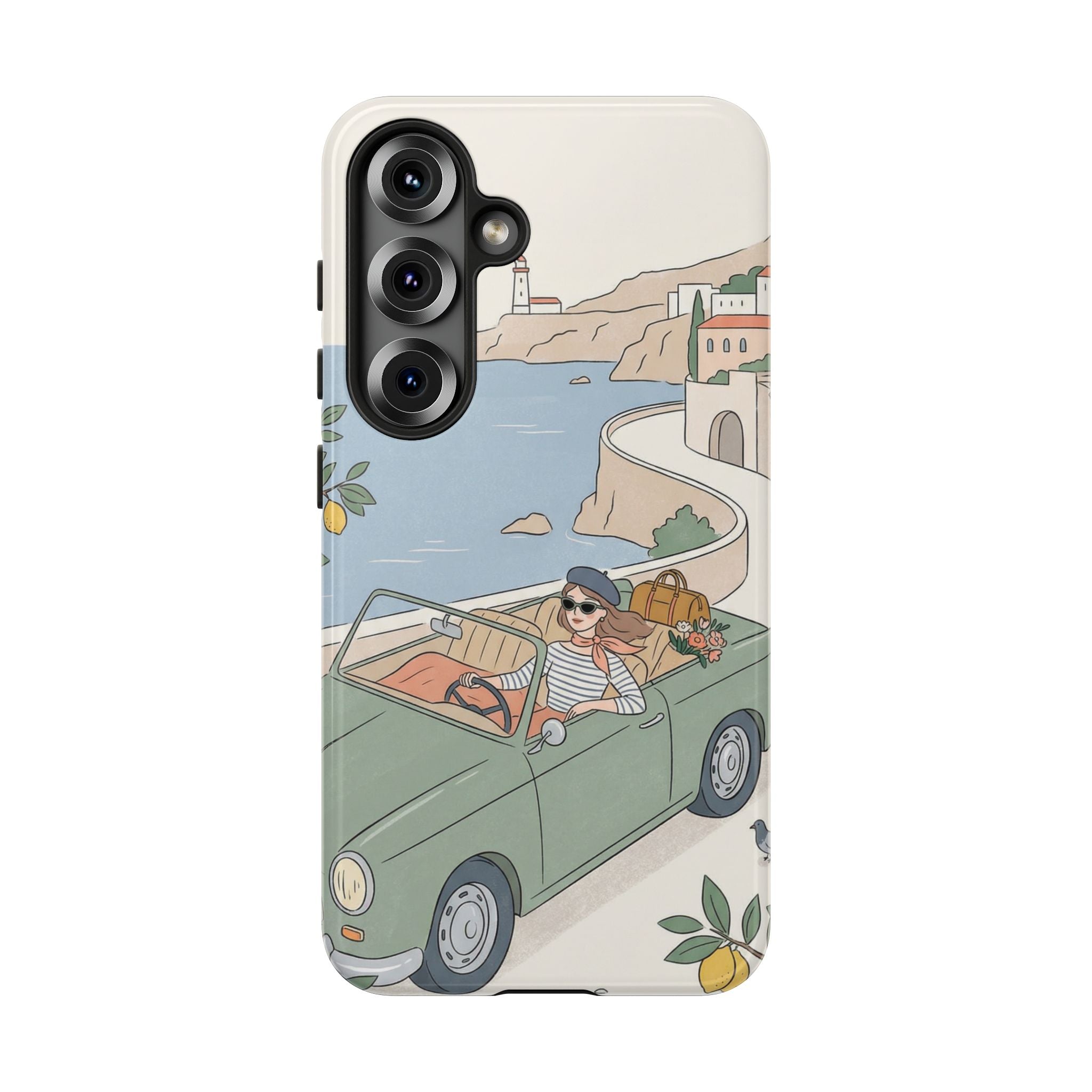 Retro Coastal Road Trip Design Samsung Galaxy Phone Case