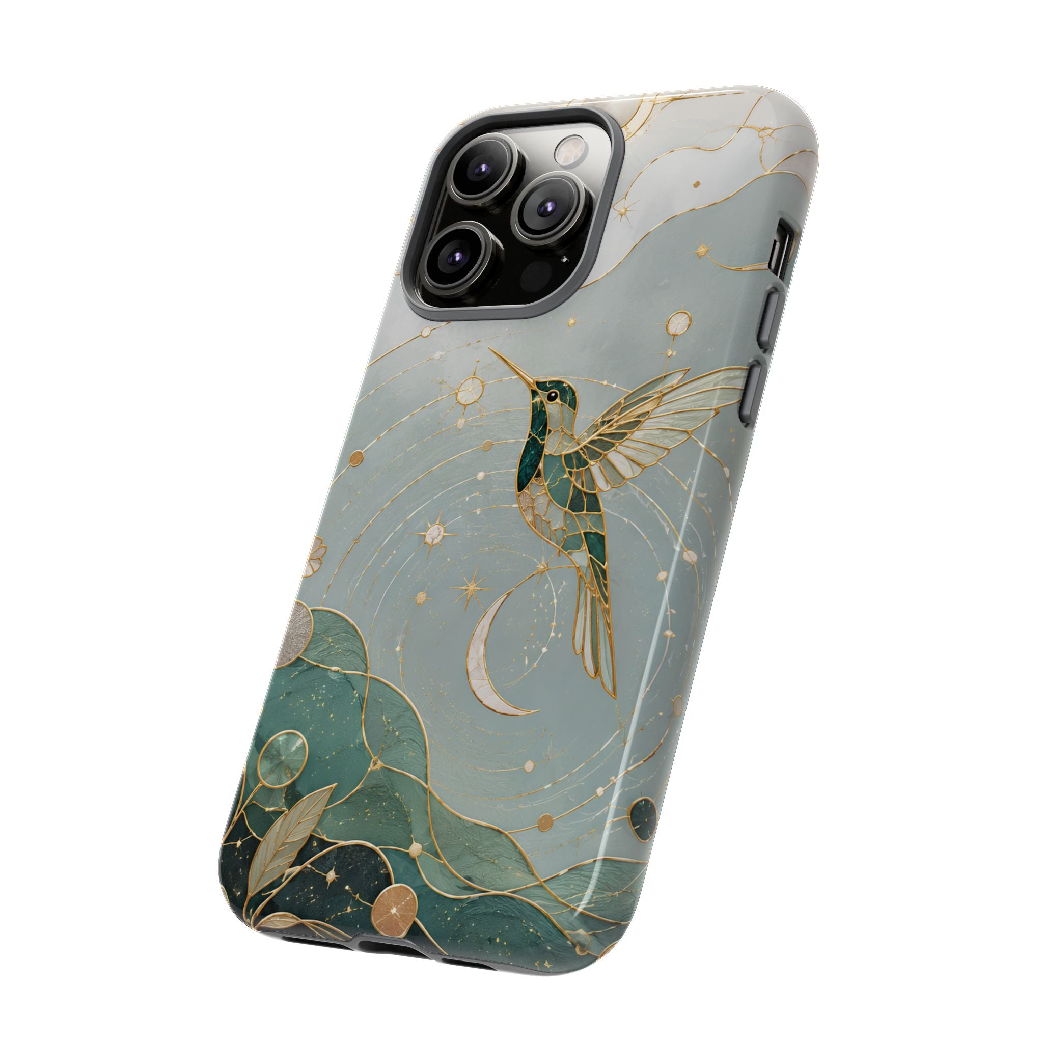Celestial Hummingbird iPhone Case | Moon & Bird iPhone Case