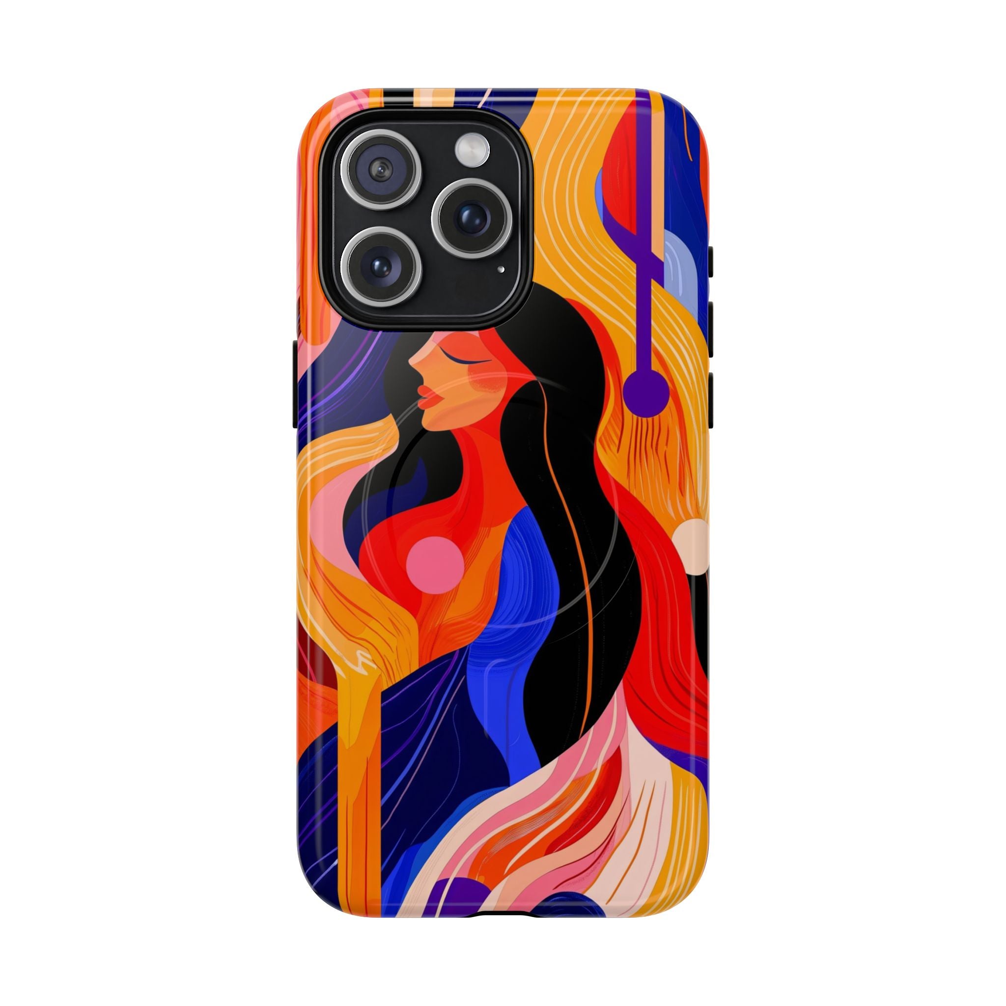 Abstract Colourful Woman MagSafe iPhone Tough Case | Vibrant Artistic