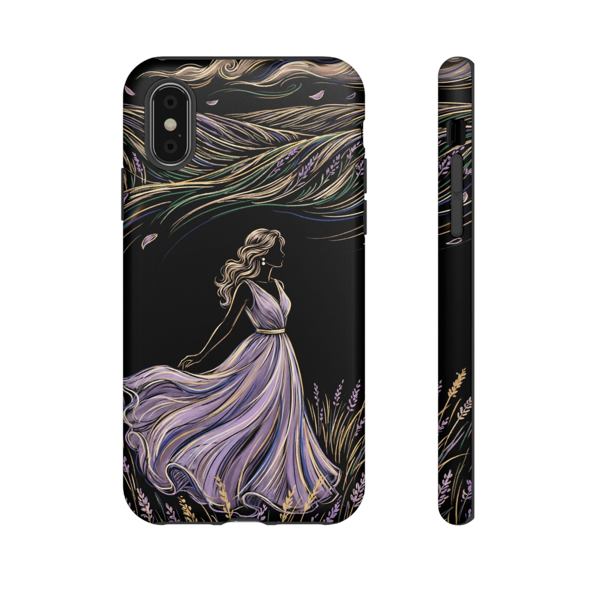 Lavender Breeze iPhone Case | Elegant Dancing Woman Floral Protection