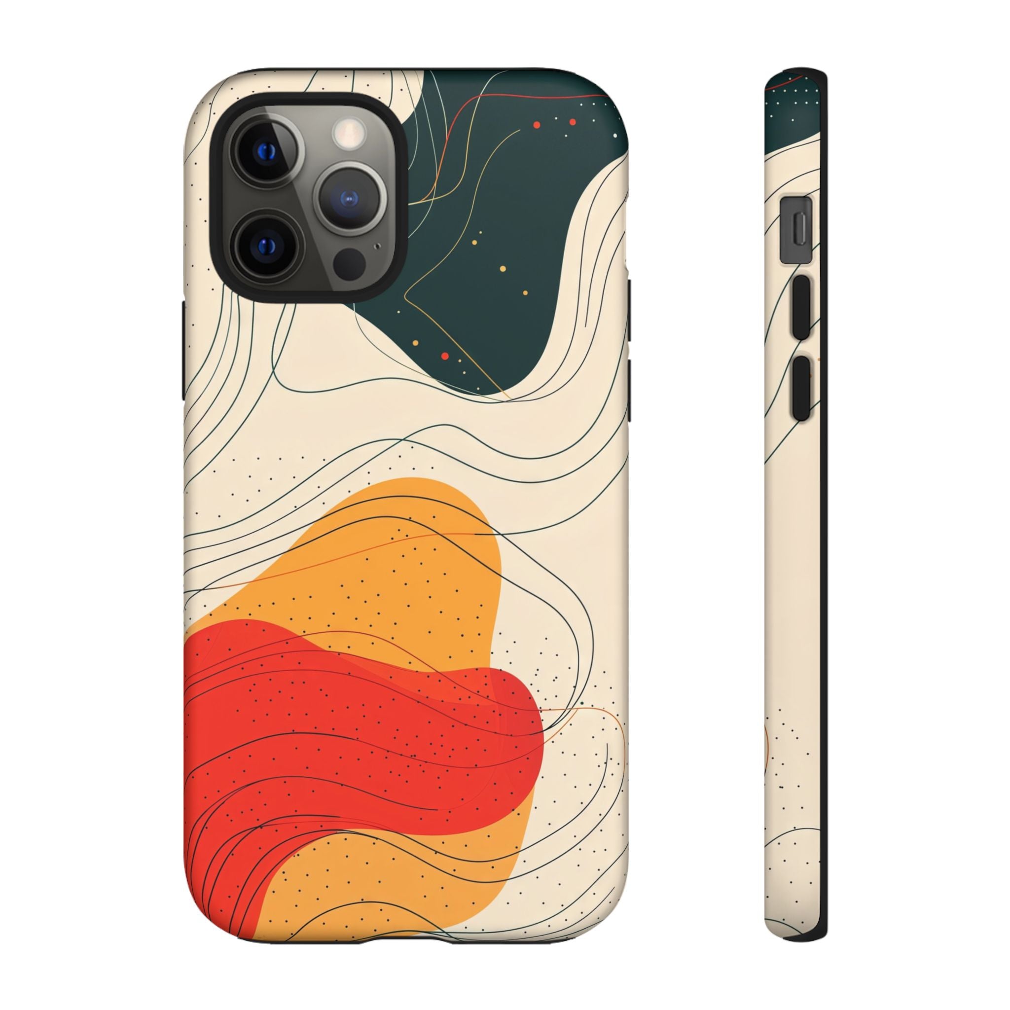 Abstract Retro Waves iPhone Case | Colourful Modern Art