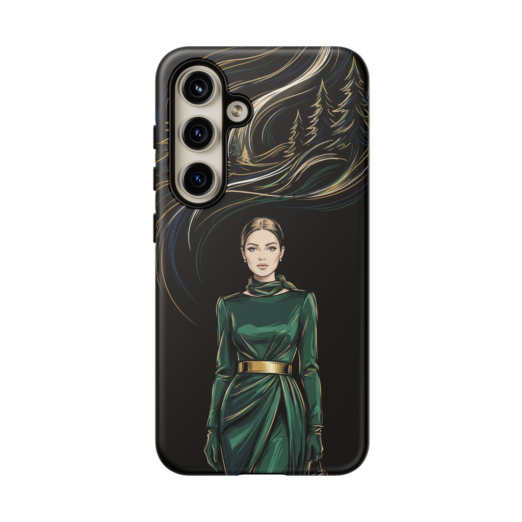 Elegante custodia per telefono Samsung Galaxy con donna della foresta