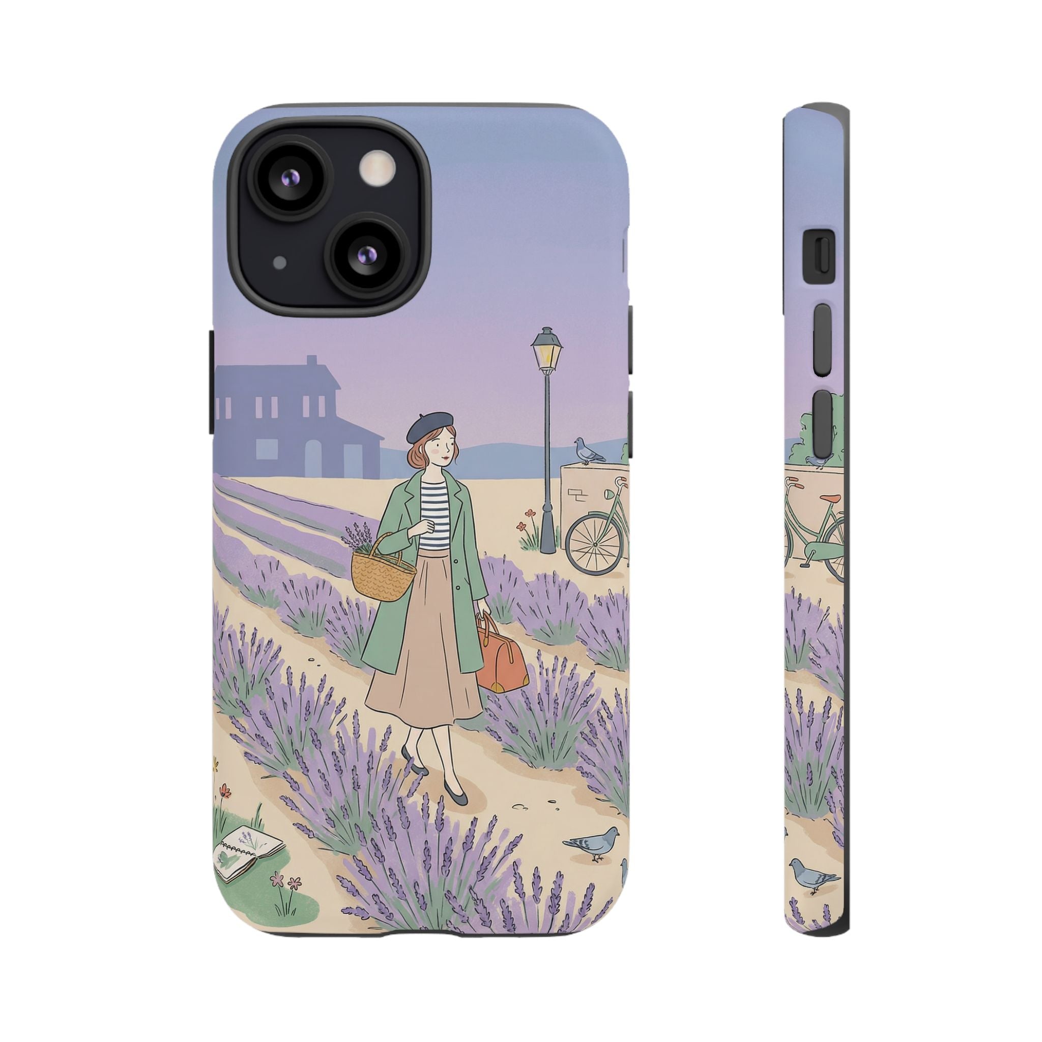 Lavender Field iPhone Case | Vintage Travel Illustration Protective Case