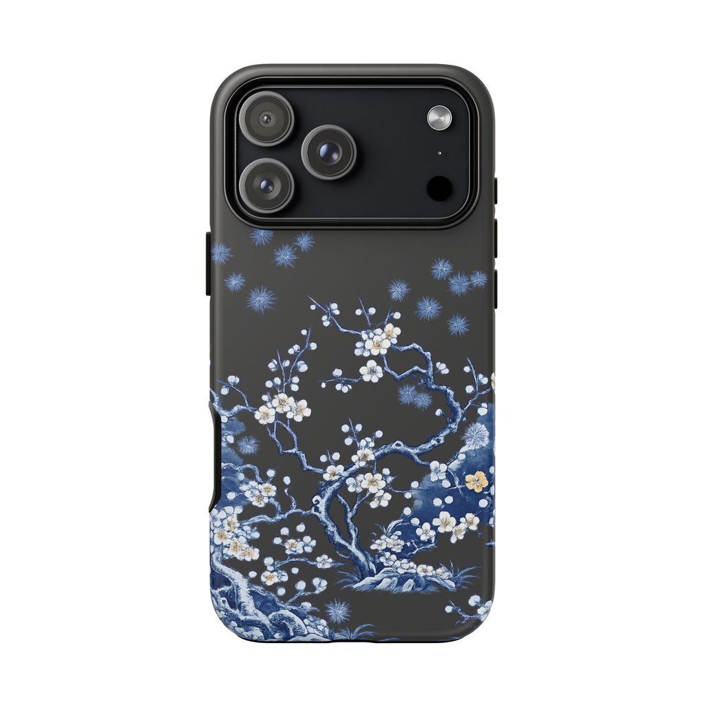 Blue Floral Cherry Blossom Tough iPhone Case