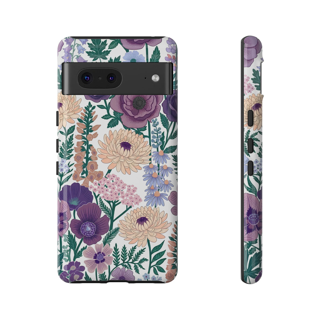 Floral Purple Garden Google Pixel Phone Case | Tough Protective Phone Cover