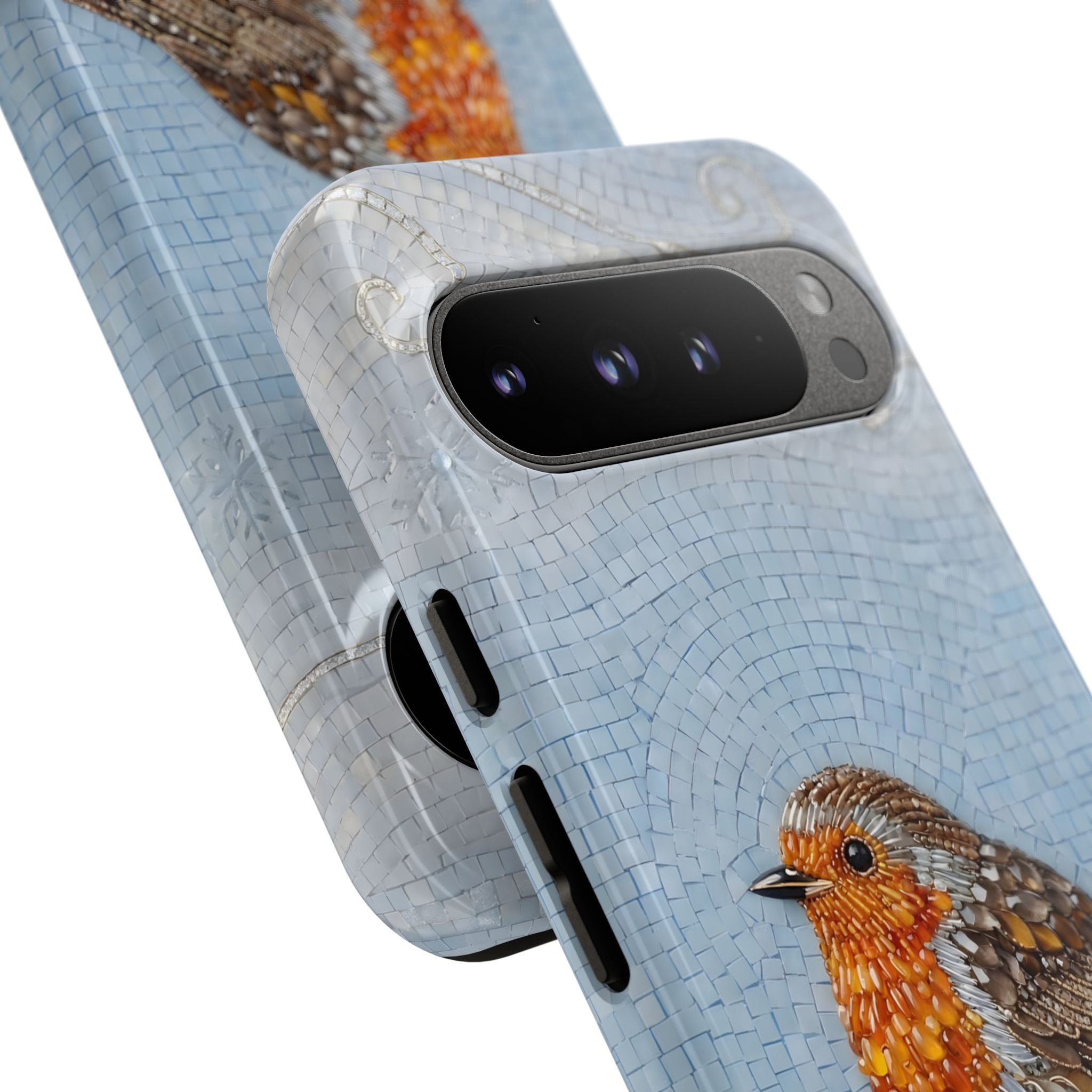 Robin Winter Google Pixel Phone Case — Protective Floral Bird Design