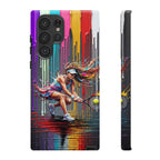 Colour Splash Tennis Samsung Galaxy Phone Case | Vibrant Female Player Art