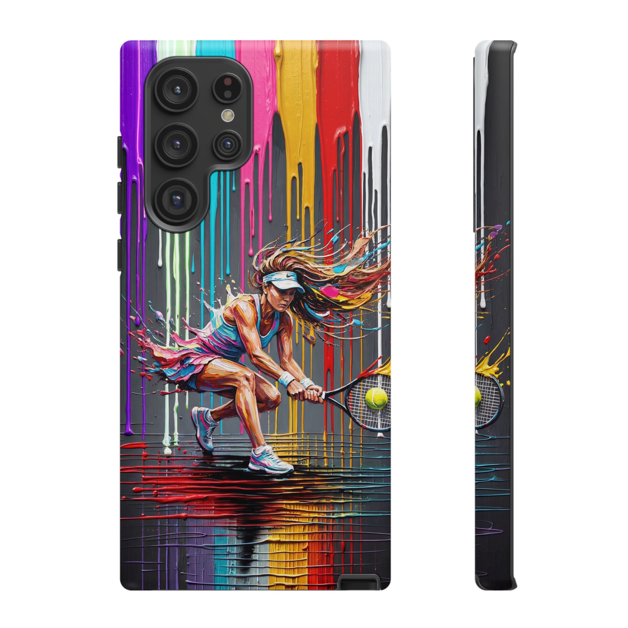 Colour Splash Tennis Samsung Galaxy Phone Case | Vibrant Female Player Art