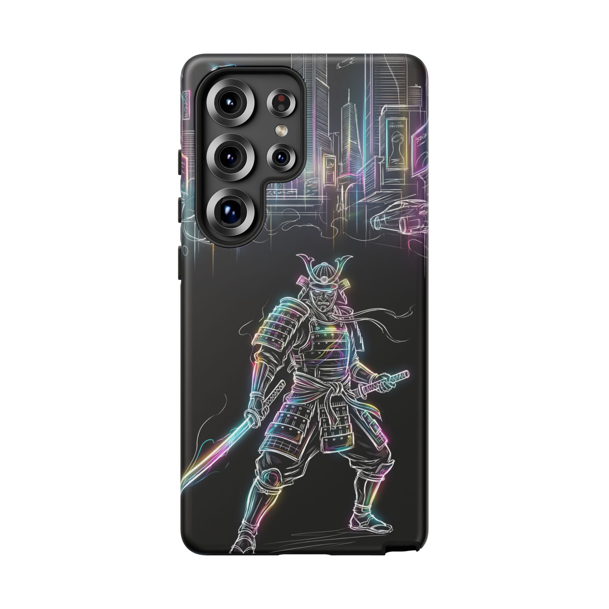 Neon Samurai Samsung Galaxy Phone Case | Cyberpunk City Armor