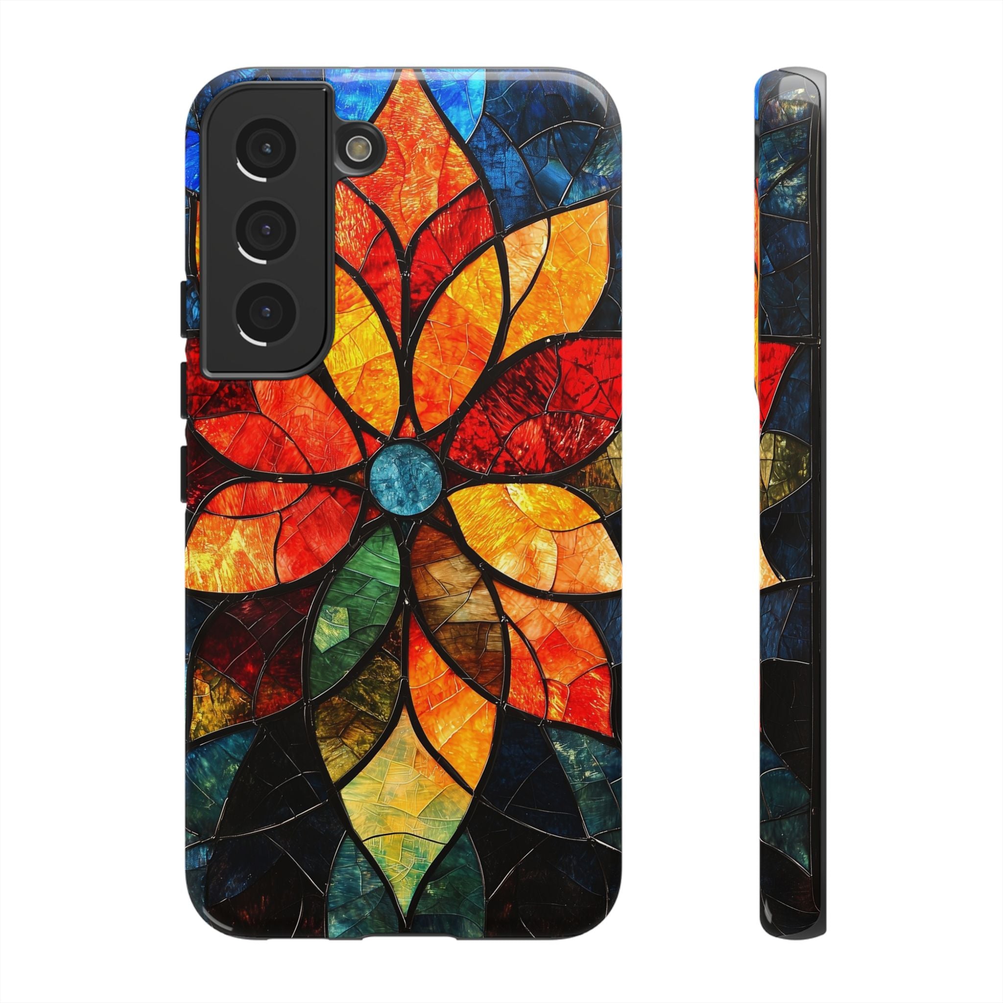 Stained Glass Flower Samsung Galaxy Case — Colourful Mosaic Protective Cover