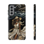 Samsung Galaxy Phone Case | Elegant Black Woman in Flowing Dress by the Sea