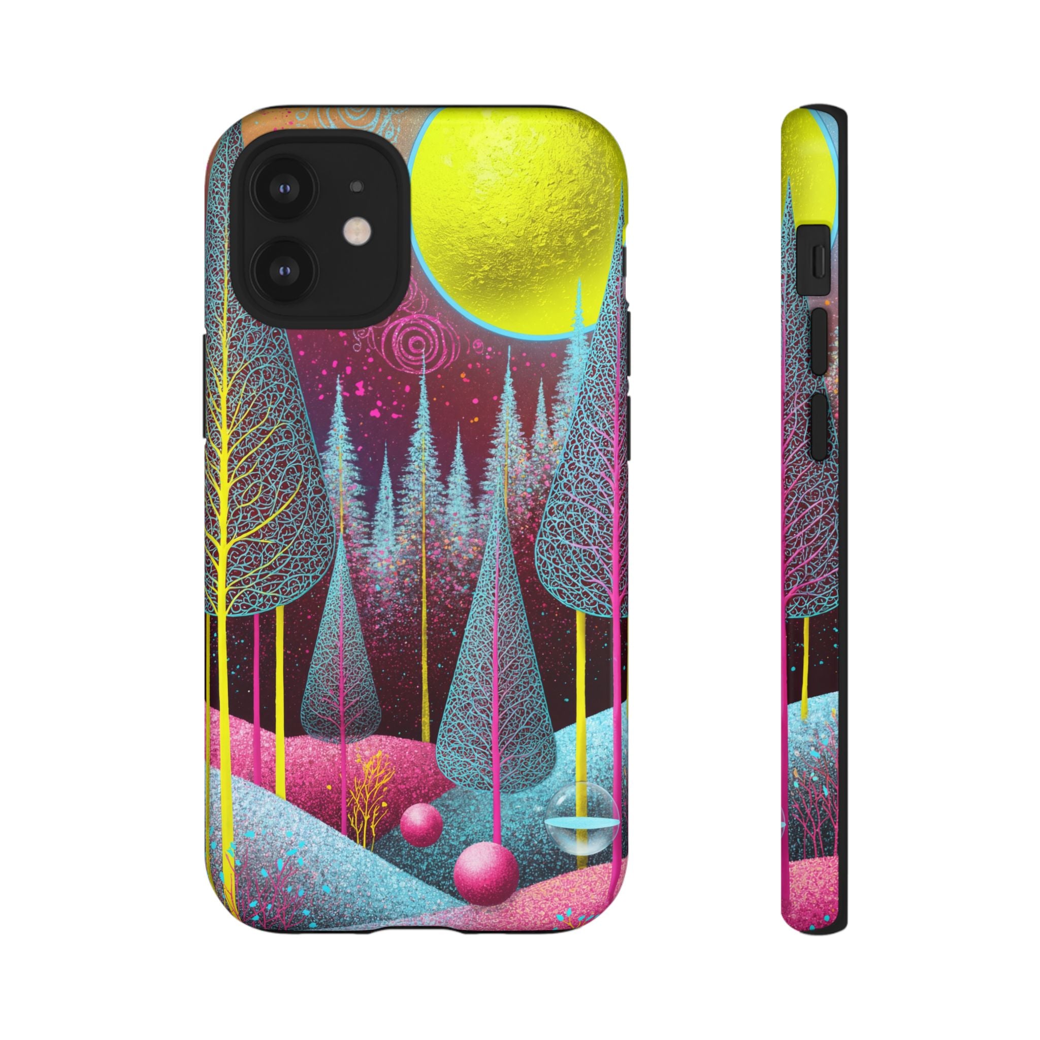 Neon Dreamscape Forest iPhone Case