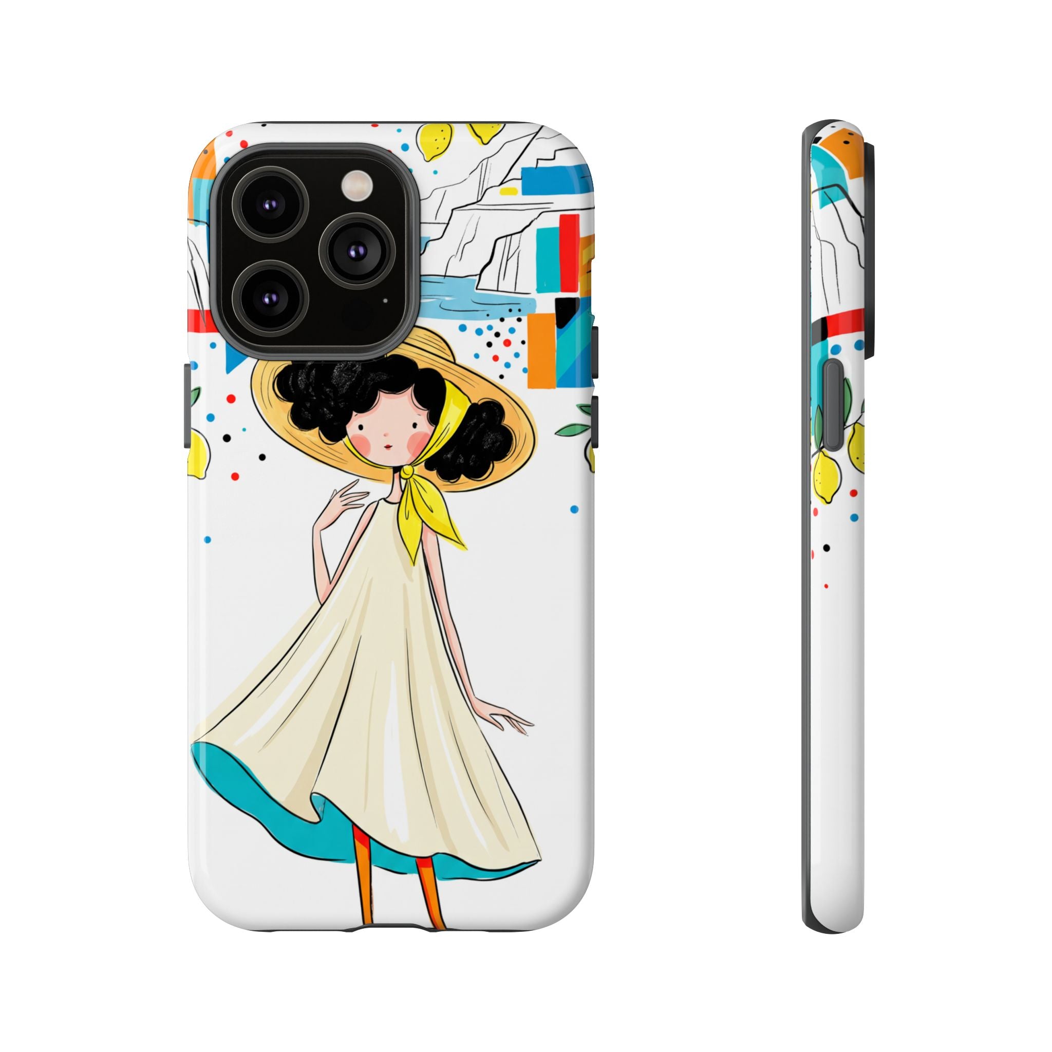 Cute Summer Girl iPhone Case | Whimsical Coastal Illustration Protective Case