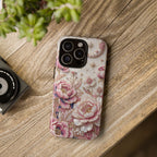 Custodia Floreale per Telefono Robusta Luna | Cover Protettiva Peonia Rosa Vintage