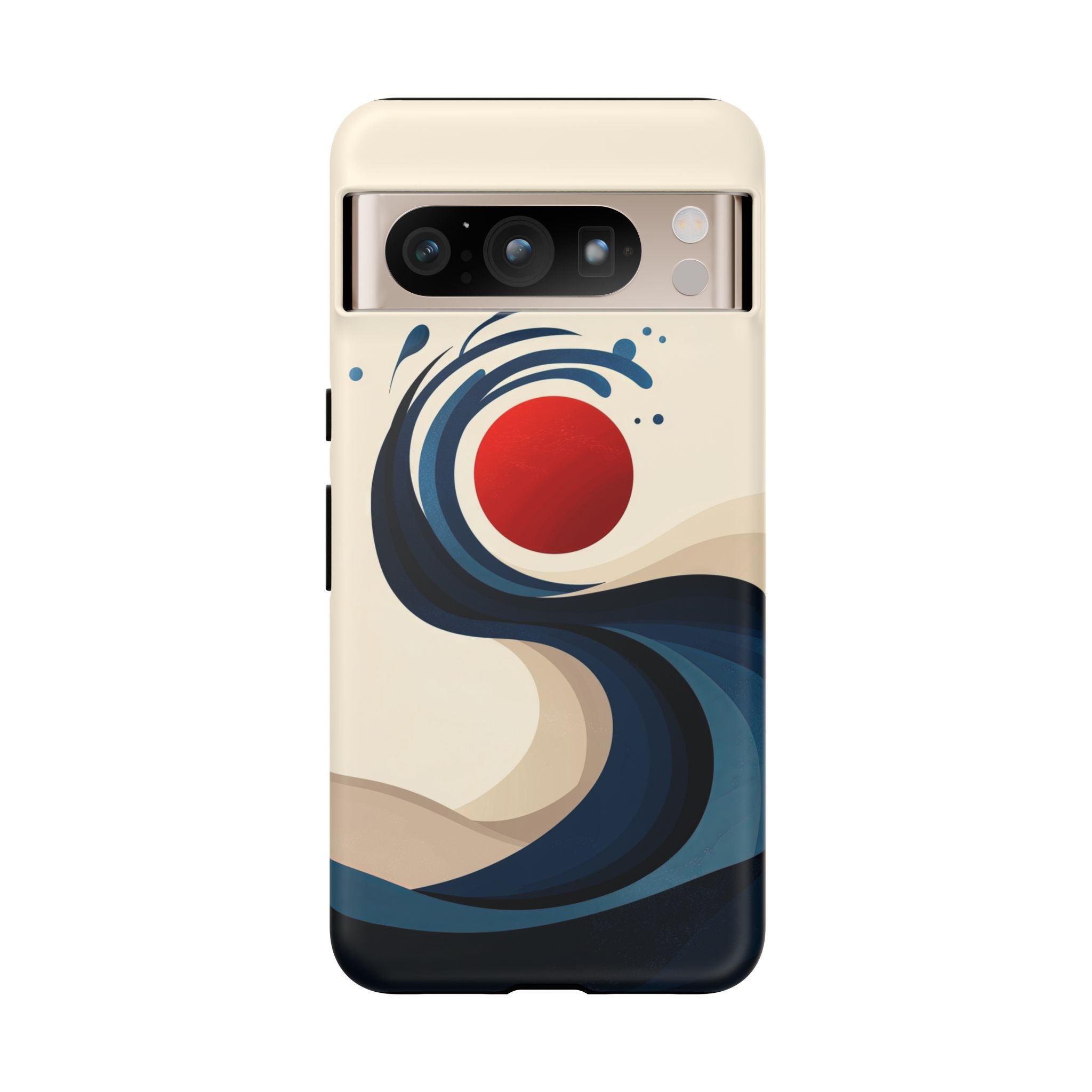 Abstract Wave Google Pixel Case | Red Sun Ocean Art