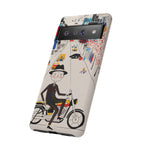 Custodia per Google Pixel Moto D'epoca Nonno Motociclista | Paesaggio Urbano Illustrato