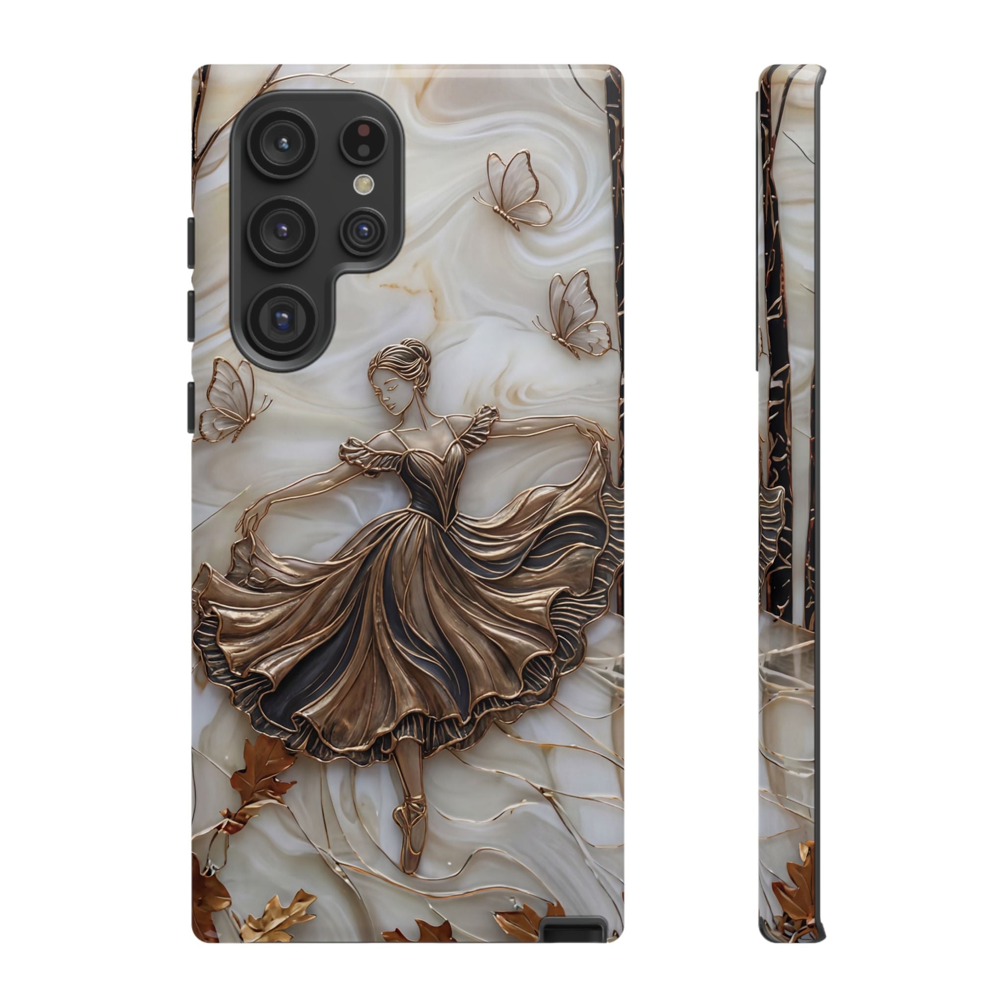 Elegant Bronze Ballerina Dance Design Samsung Galaxy Case