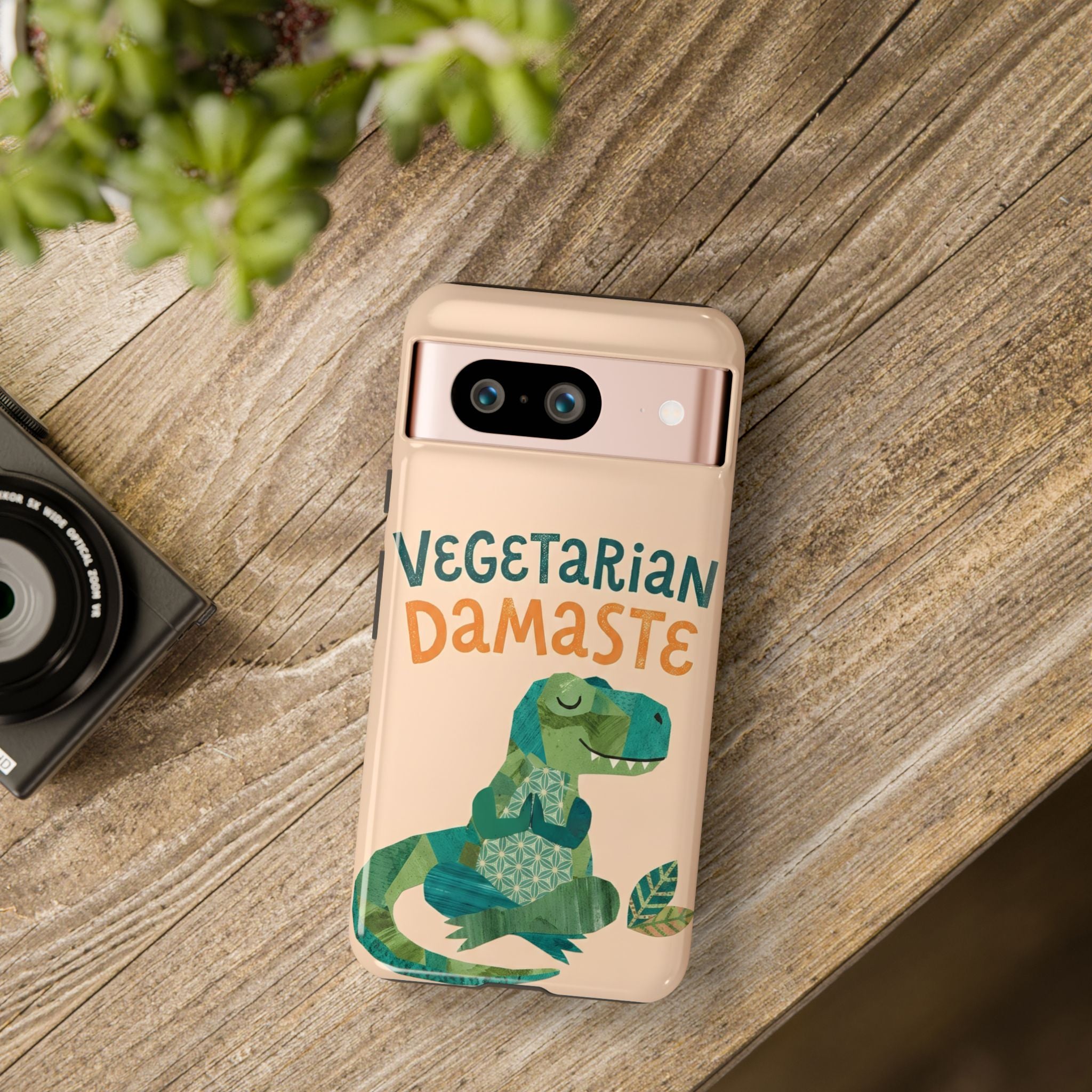 Cute Dinosaur Tough Google Pixel Phone Case | Whimsical Meditating Dino Cover