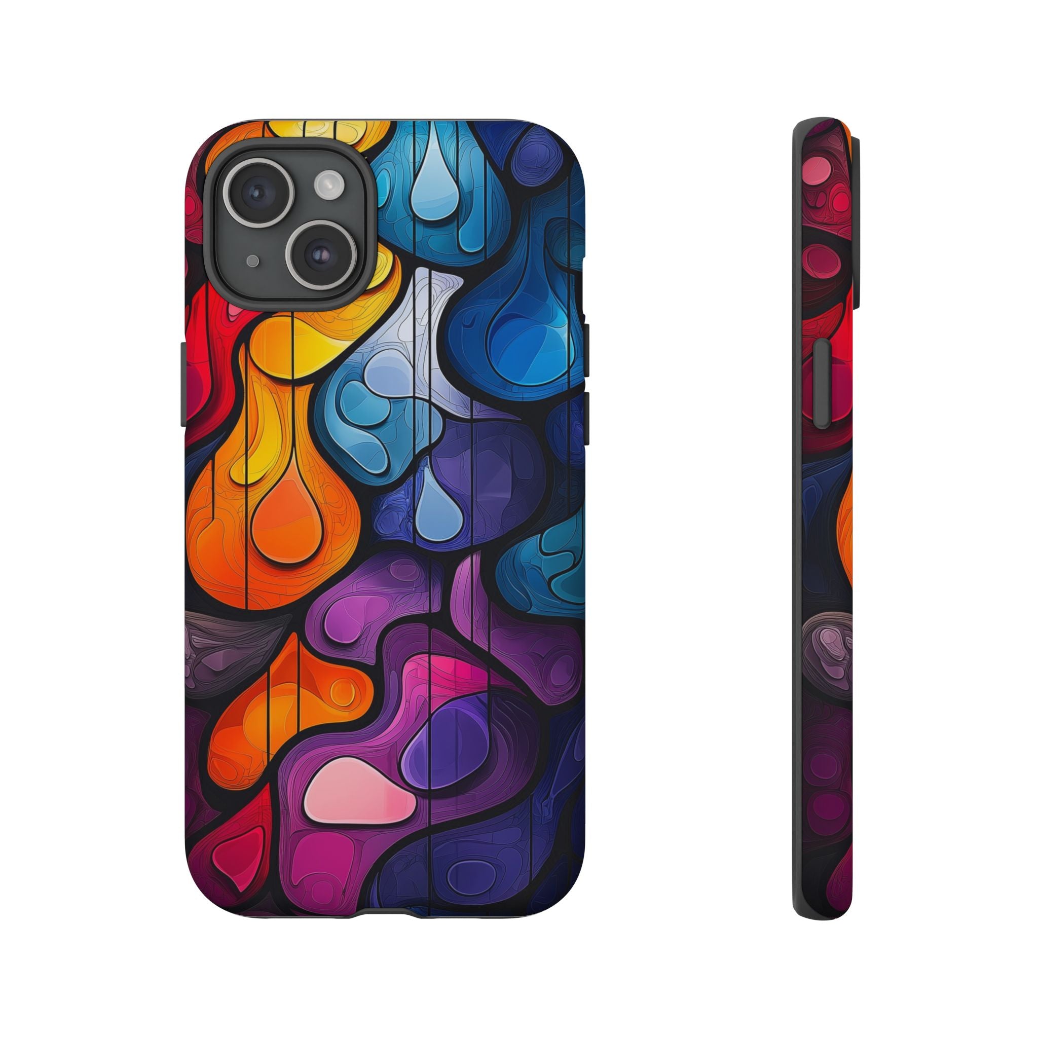 Abstract Colourful Drop iPhone Case — Vibrant Stained-Glass