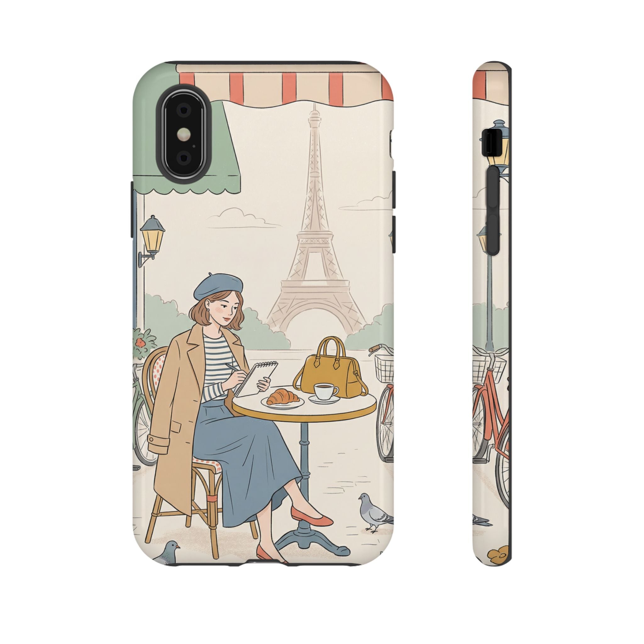 Paris Cafe iPhone Case | Cute Vintage Eiffel Tower Travel