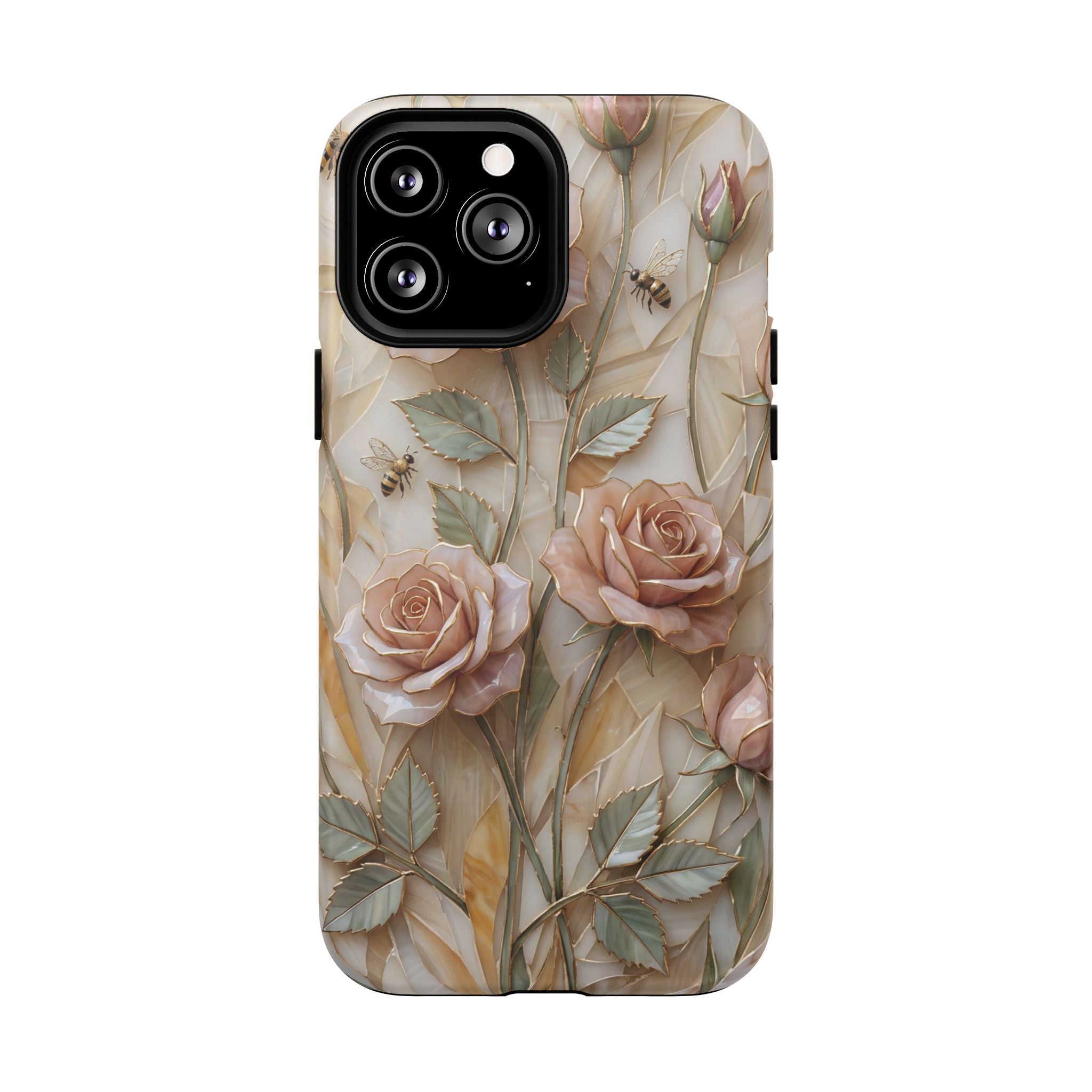 Floral Rose Tough MagSafe iPhone Case — Vintage Blush Protective Cover