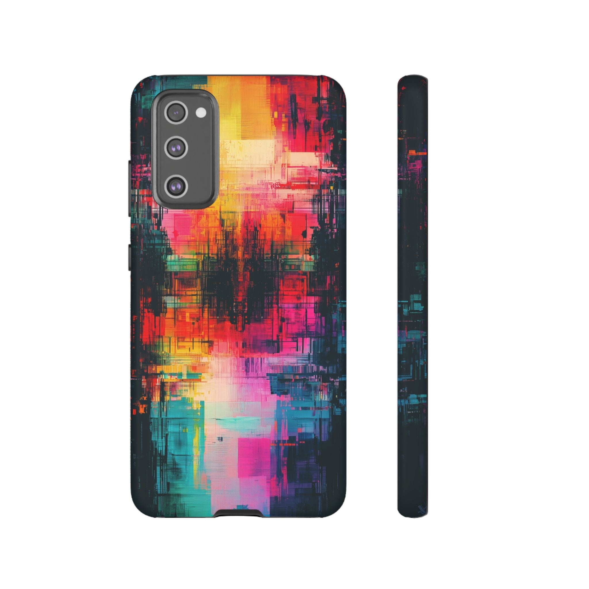 Abstract Neon Glitch Art Tough Samsung Galaxy Case