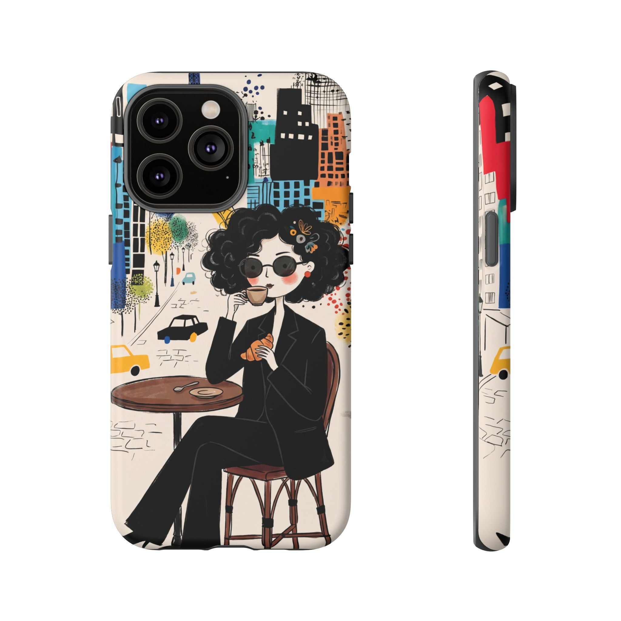 Paris Cafe Chic iPhone Case | Stylish Woman Illustration iPhone Cover