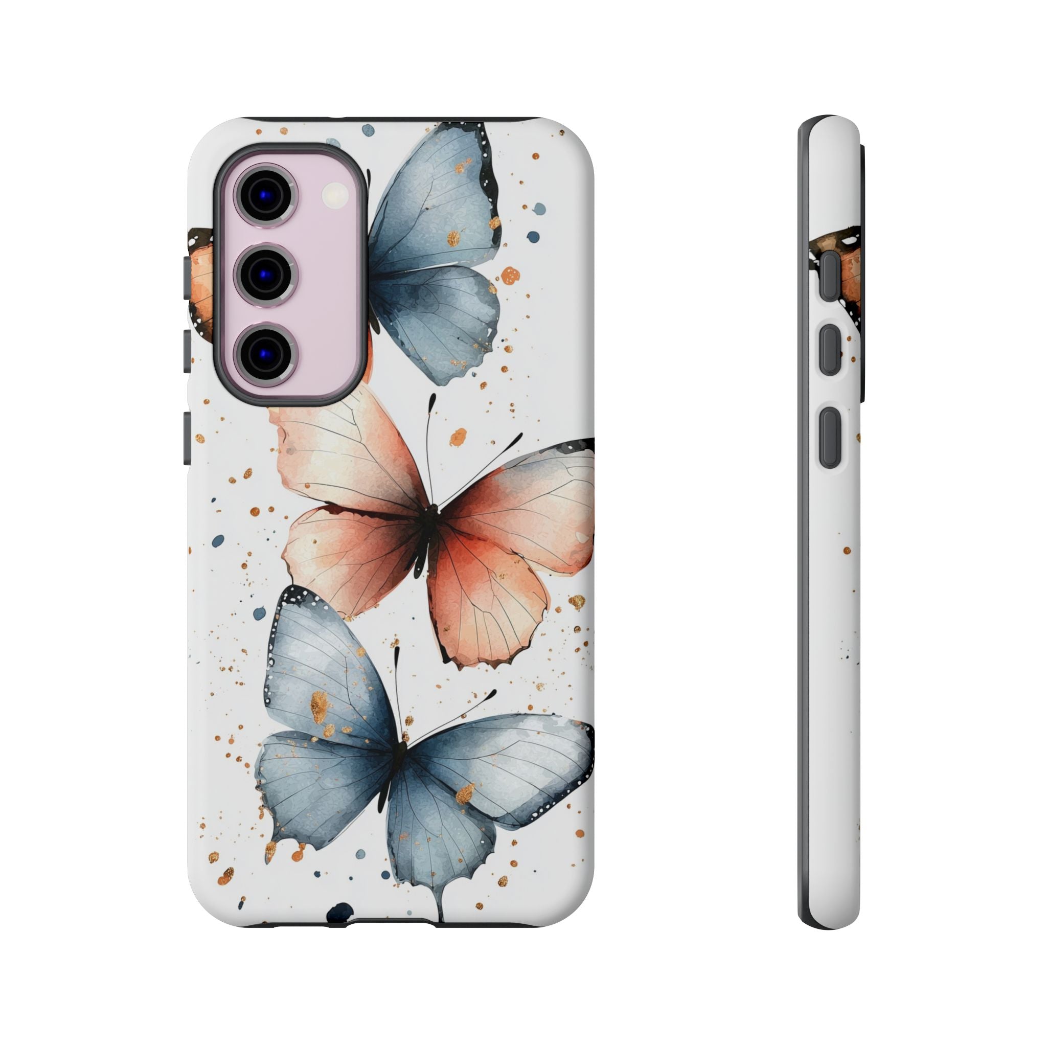 Watercolour Blue & Peach Butterfly Tough Samsung Galaxy Case