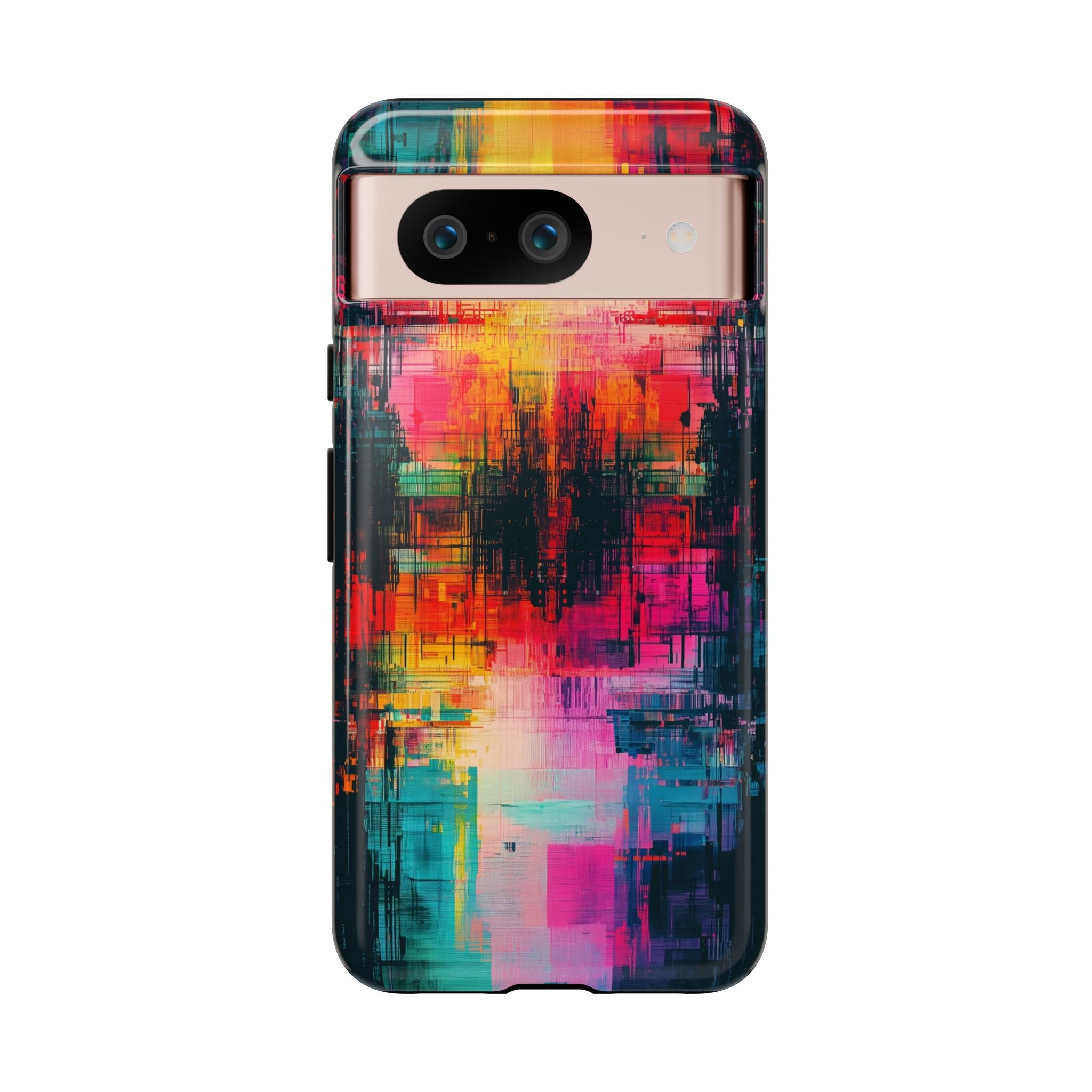 Abstract Neon Glitch Art Tough Google Pixel Case